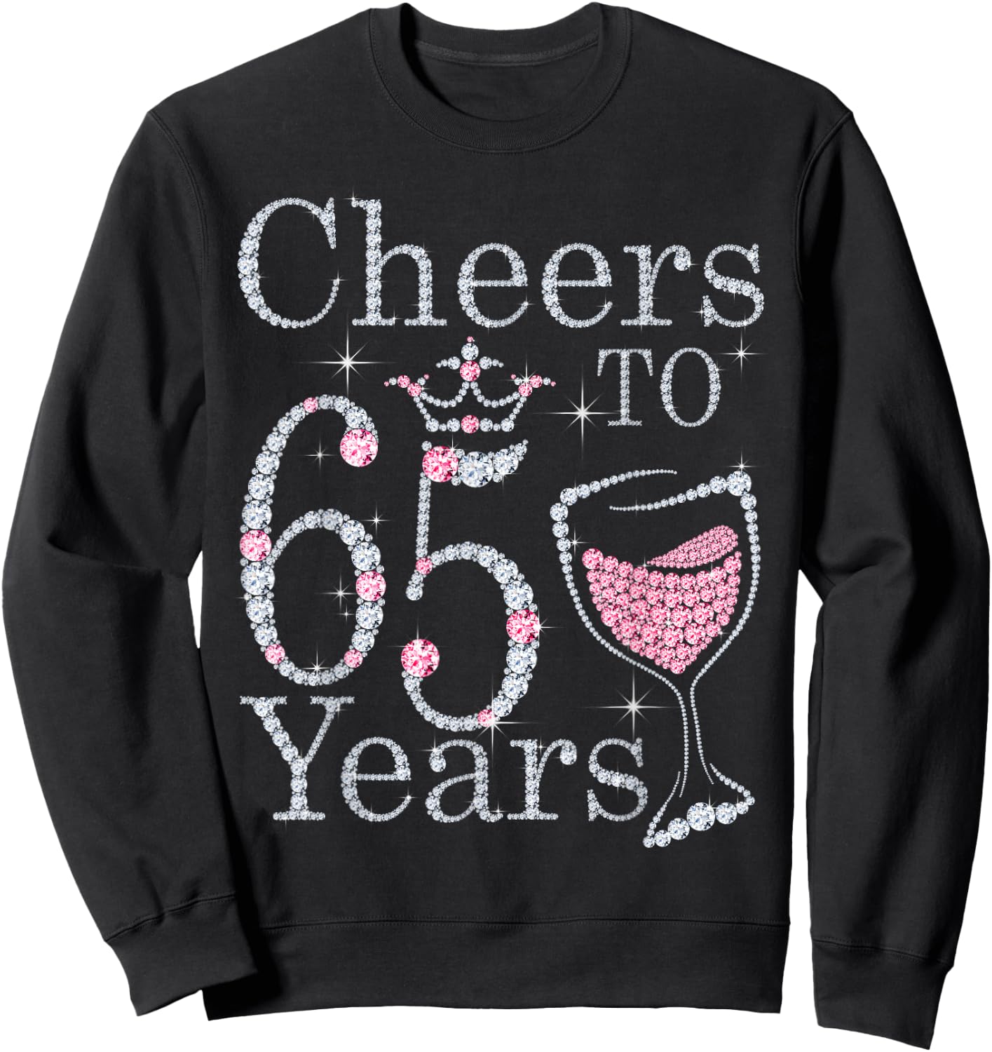Cheers to 65 Years 1957 65Th Birthday Gift Sweatshirt - Sweatshirt | Black