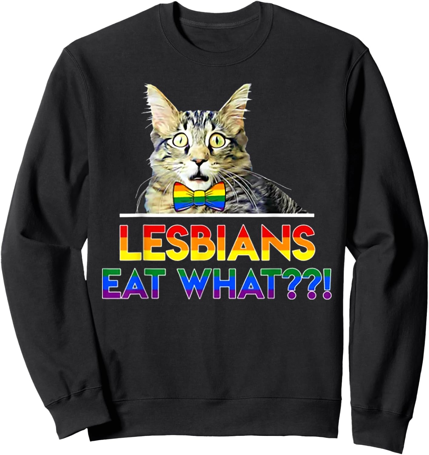 Lesbians Eat What Cat Women Sweatshirt - Sweatshirt | Black