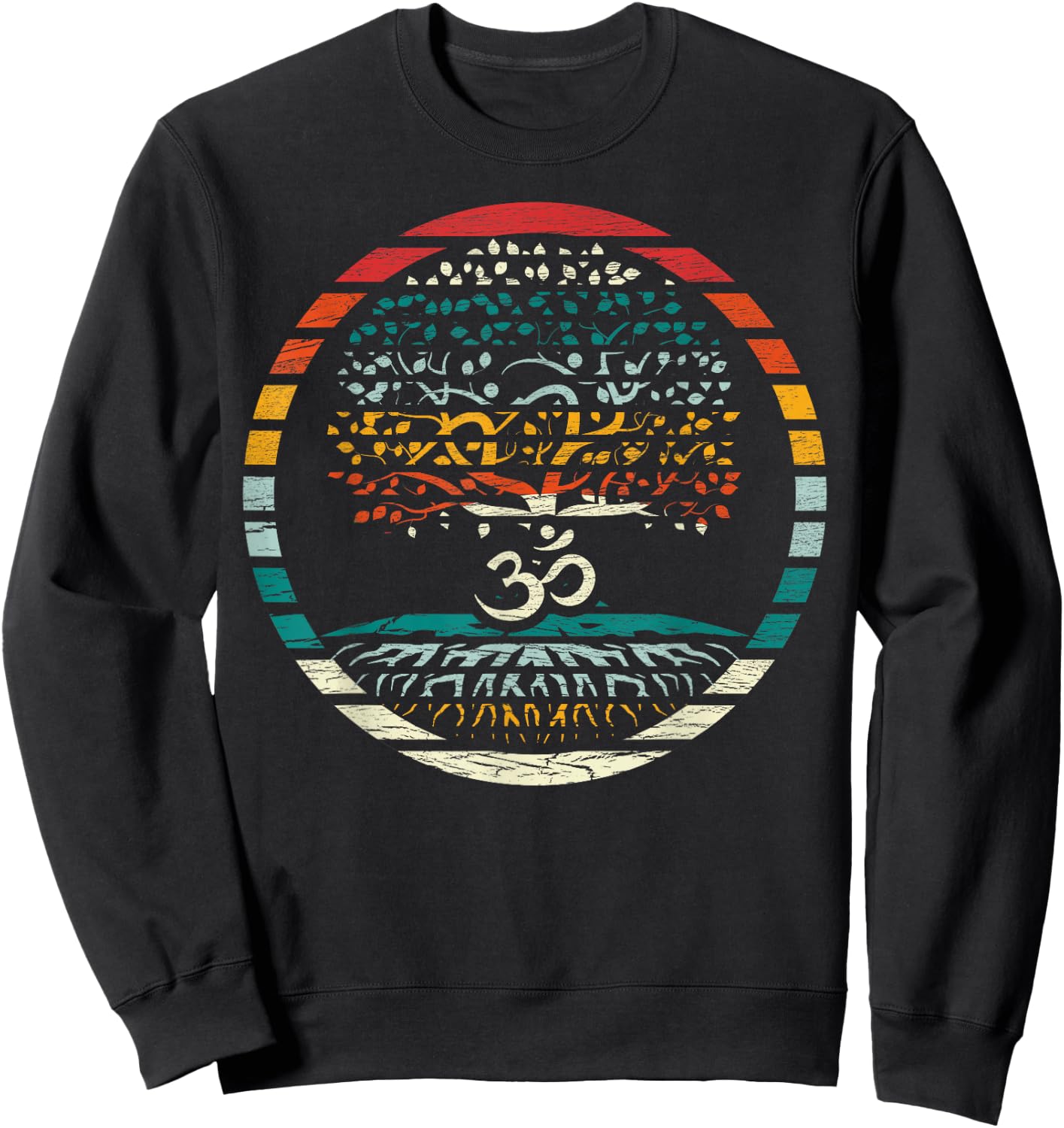 Tree of Life Shirt with Om Symbol Yoga Om Sweatshirt - Sweatshirt | Black