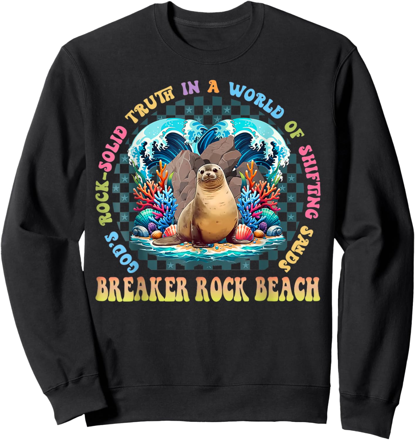 Breaker Rock Beach VBS 2024 Gods Rock Solid Truth In A World Men Women Kids Sweatshirt - Sweatshirt | Black