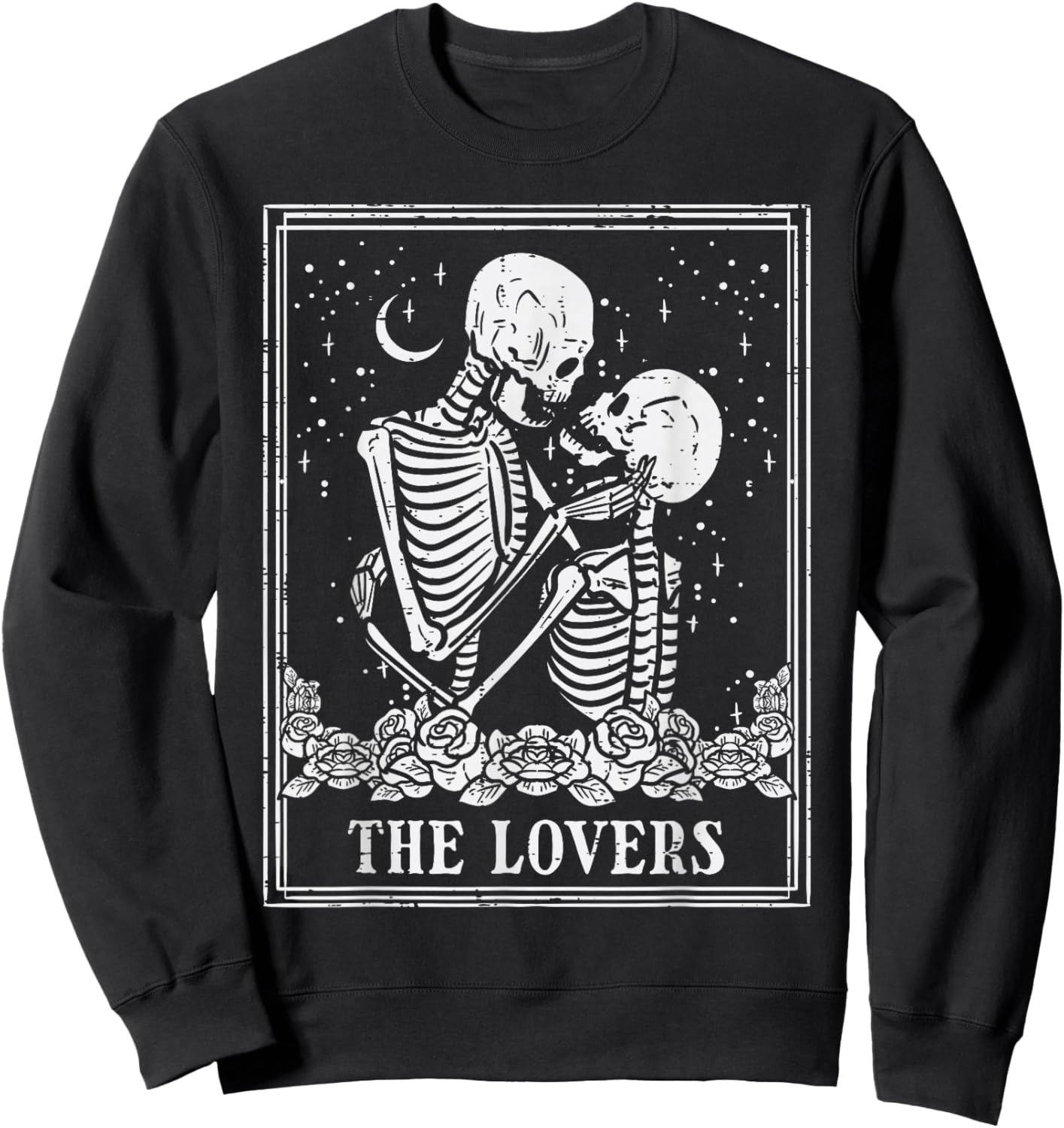 Halloween Skeleton Tarot The Lovers Couple Costume Men Women Sweatshirt - Sweatshirt | Black