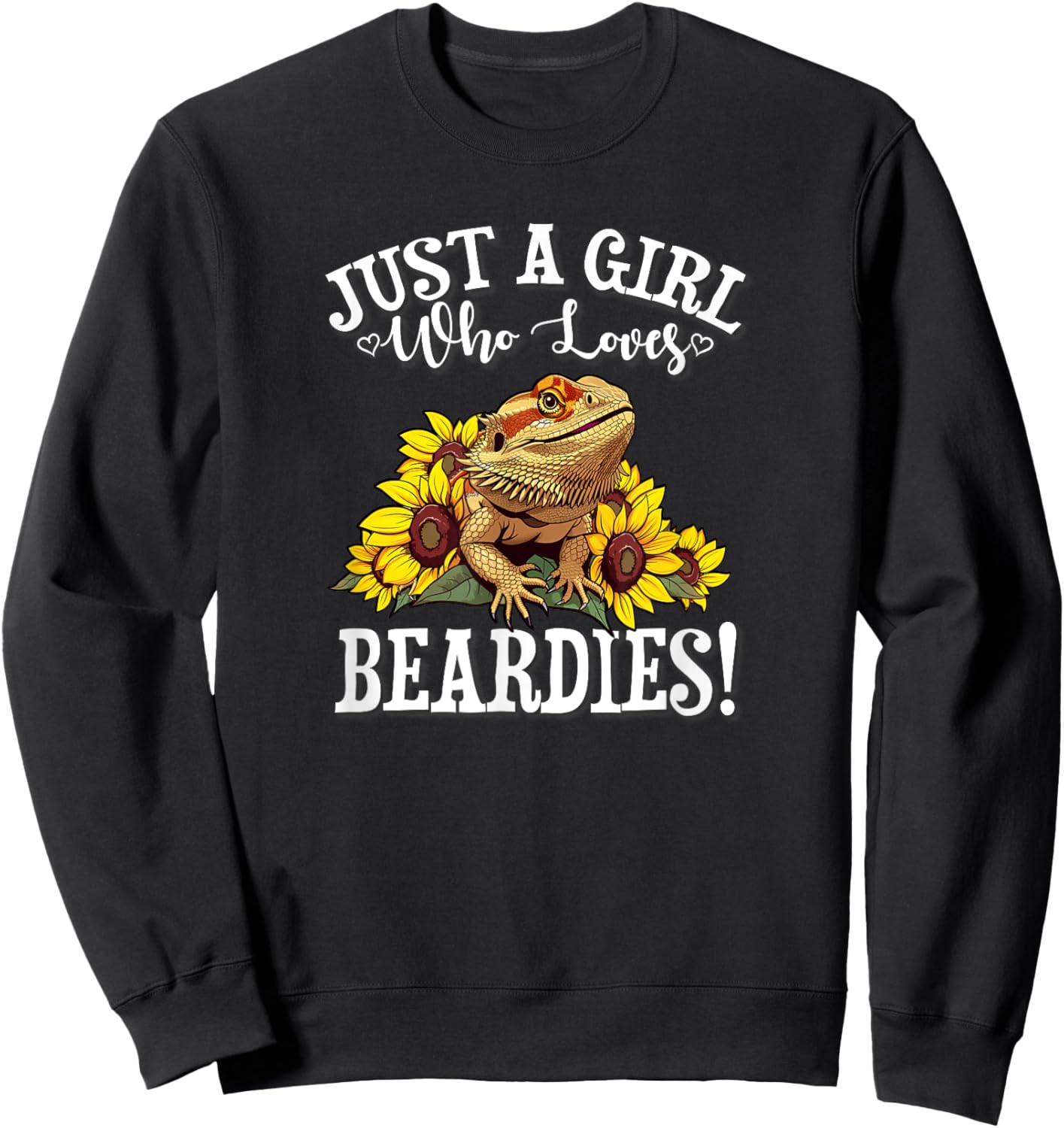 Tiny Dinosaur Girl Who Loves Bearded Dragon Lover Sweatshirt - Sweatshirt | Black