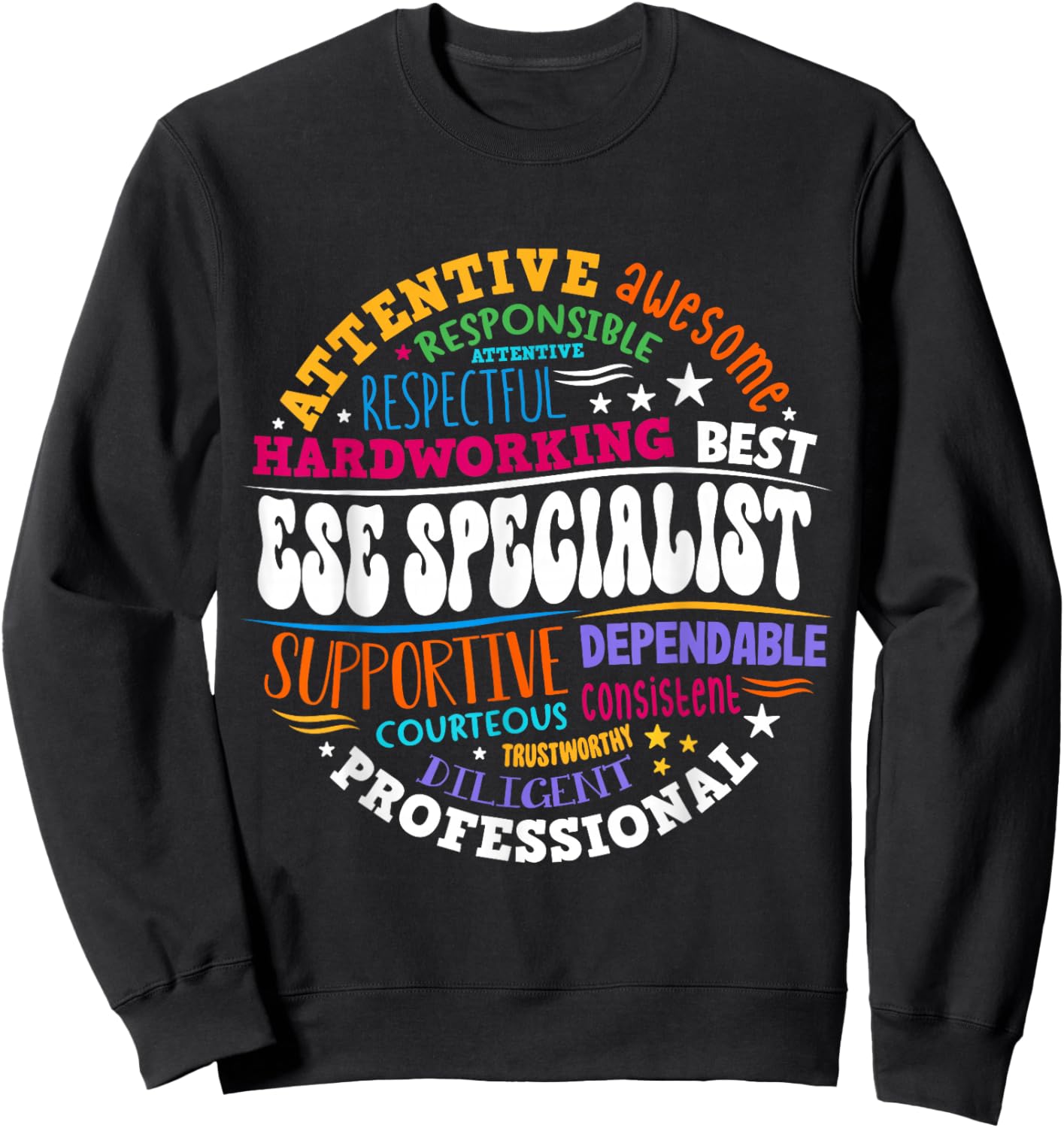 Matching First Day of School ESE Specialist Exceptional Sweatshirt - Sweatshirt | Black