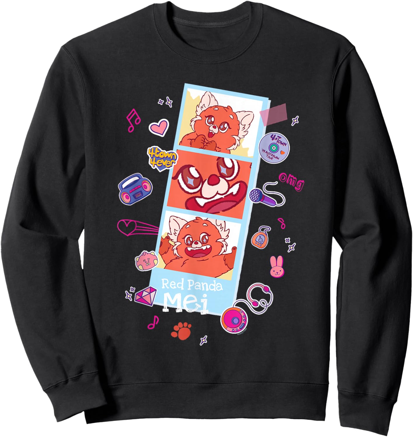 Disney and Pixar's Turning Red Panda Mei Cute Photo Strip Sweatshirt - Sweatshirt | Black