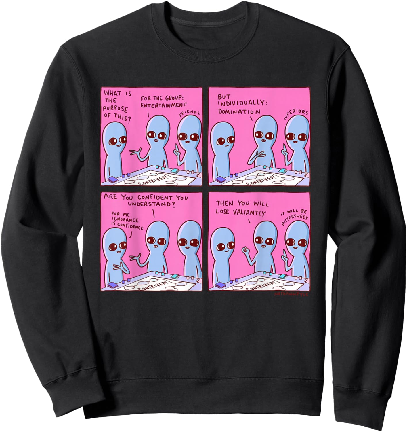Threadless Nathan W. Pyle Strange Planet Confidence Graphic Sweatshirt - Sweatshirt | Black