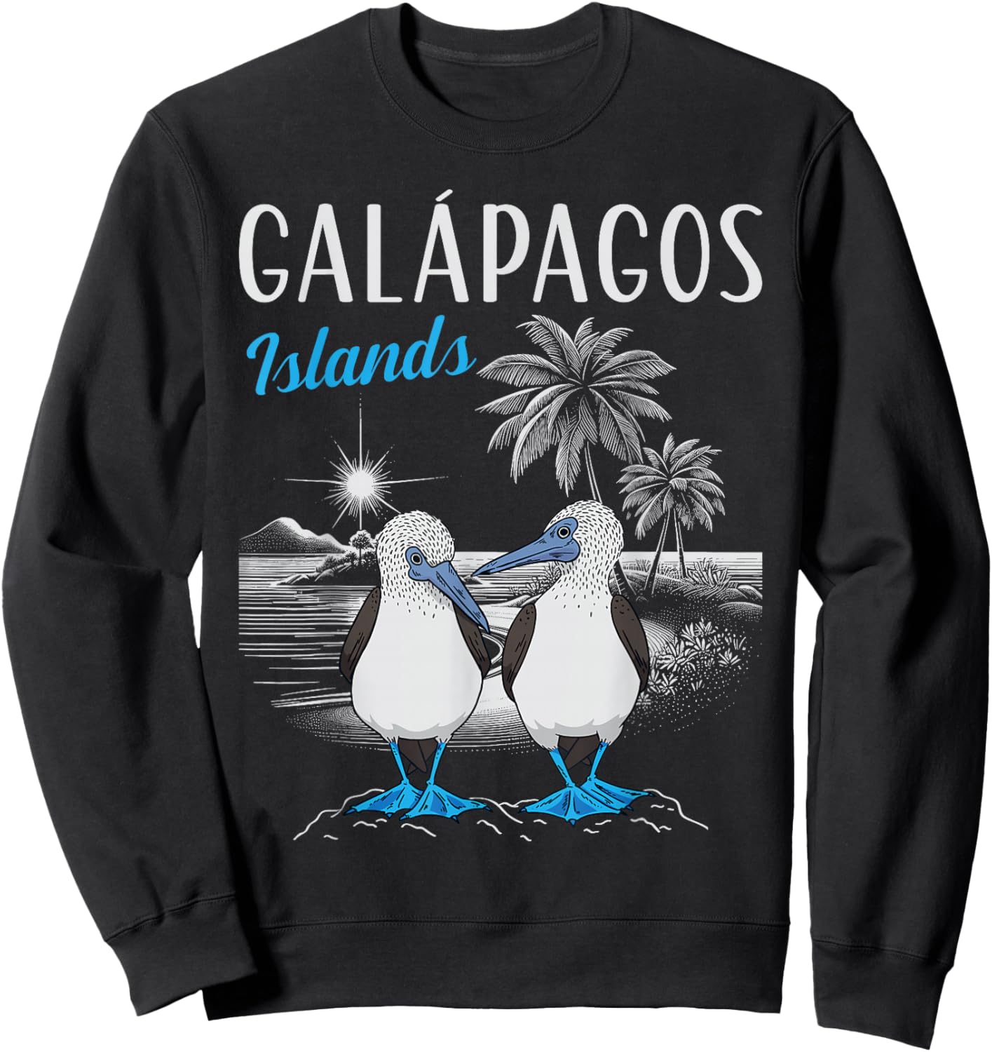 Blue Footed Booby Bird Galapagos Islands Sweatshirt - Sweatshirt | Black