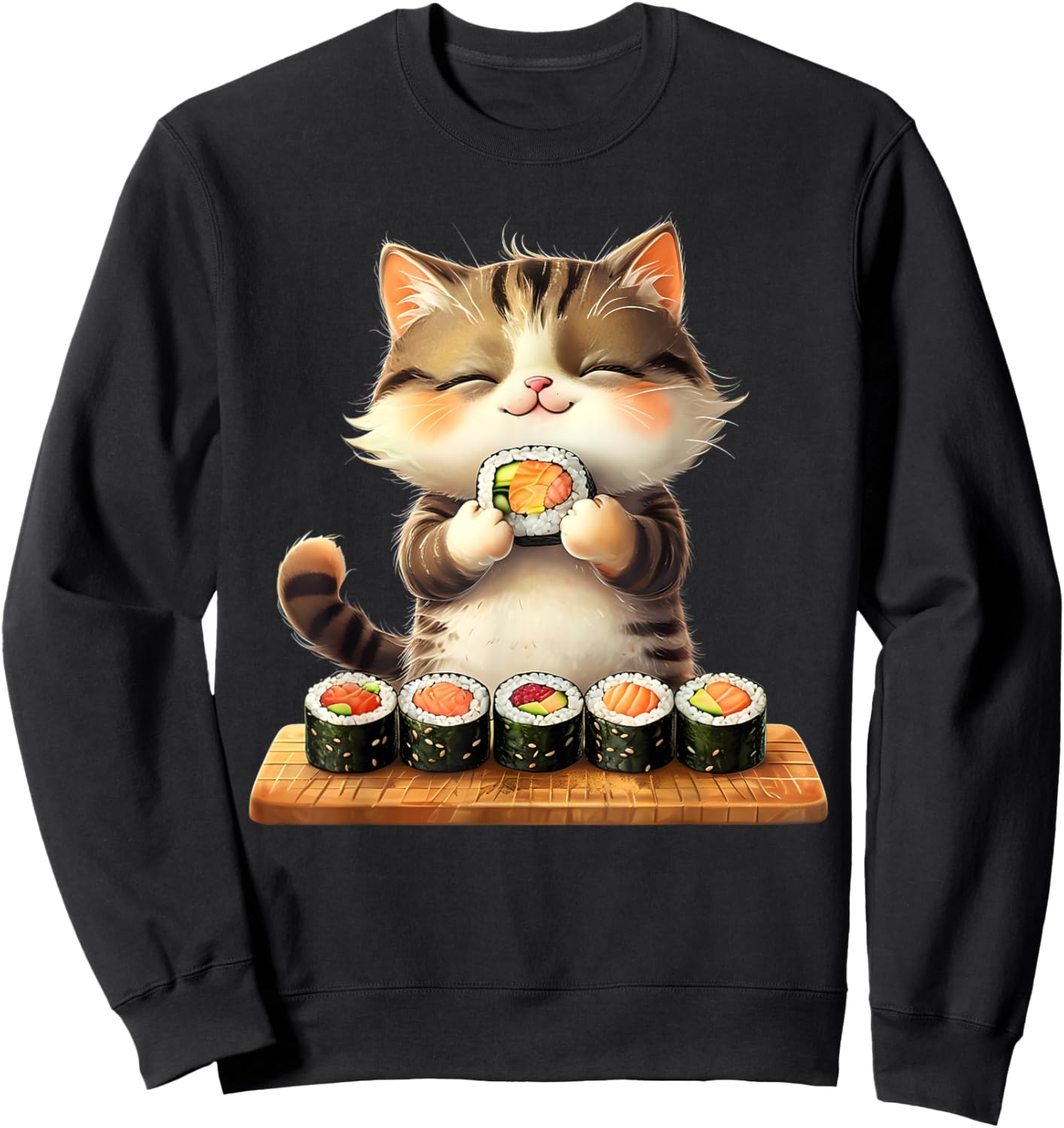 Kawaii Cat Lover Japanese Cat Owner Sushi Lover Anime Otaku Men Women Kids Sweatshirt - Sweatshirt | Black