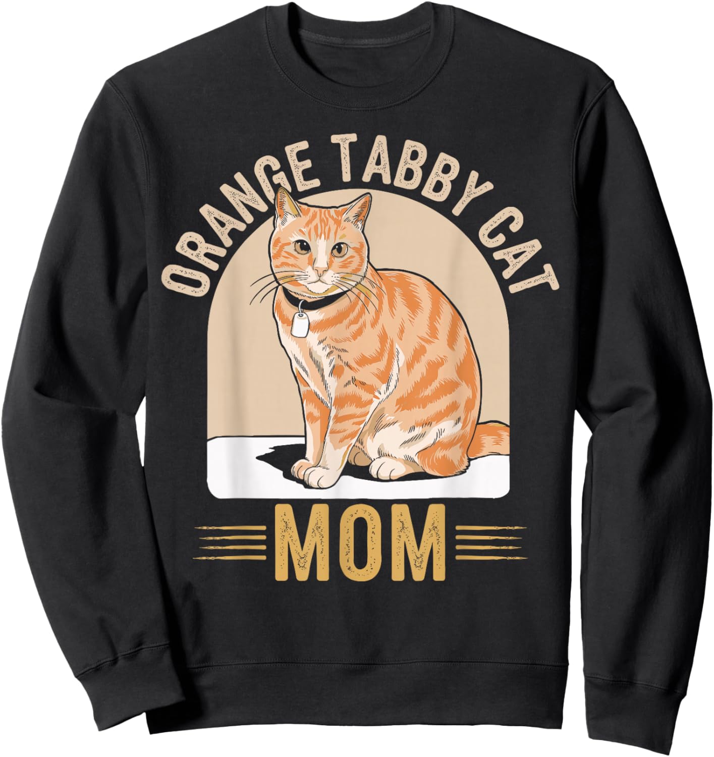 Tabby Cat Orange Cat Mom Sweatshirt - Sweatshirt | Black