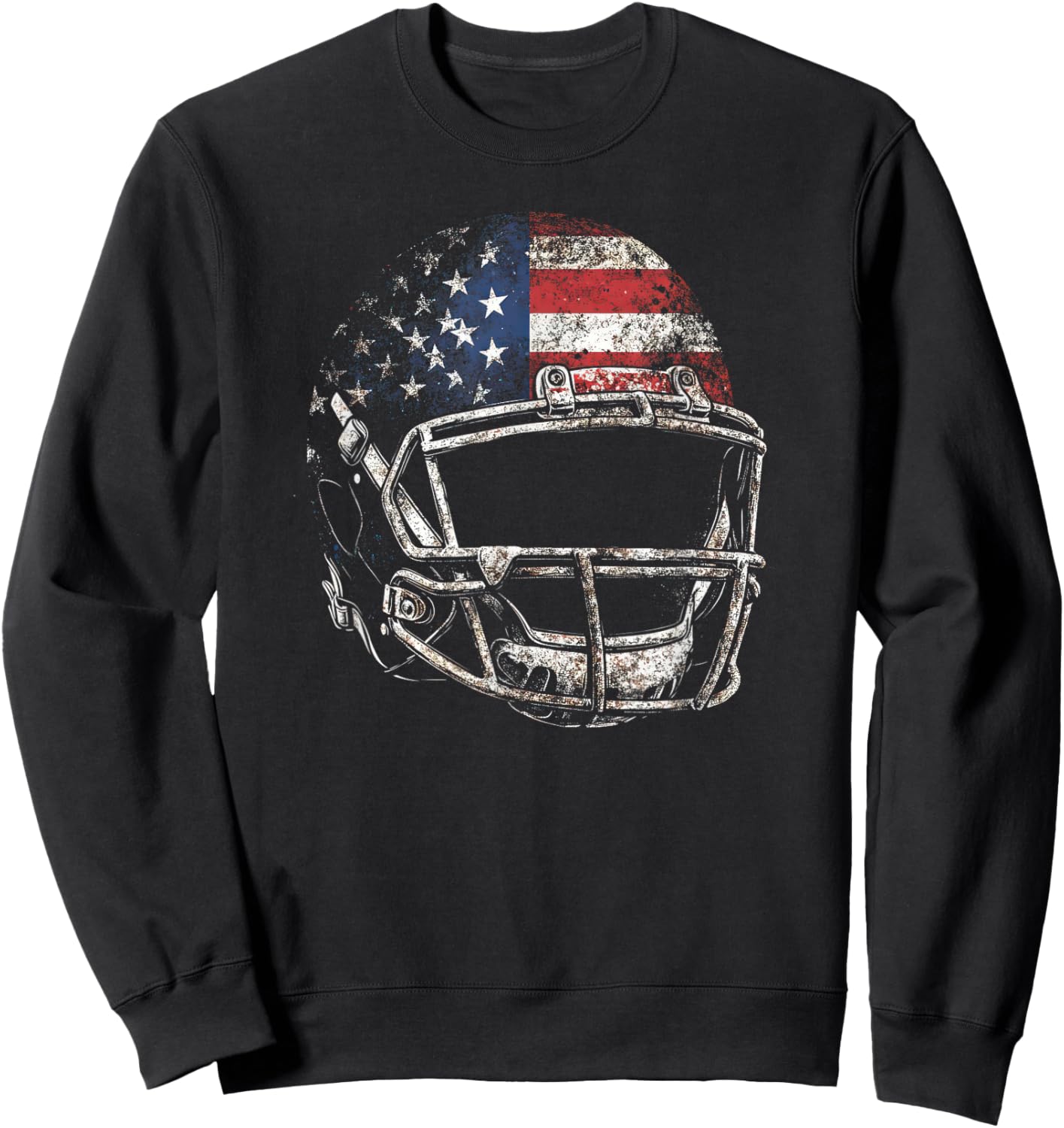 American Football Players Helmet US Flag Sweatshirt - Sweatshirt | Black