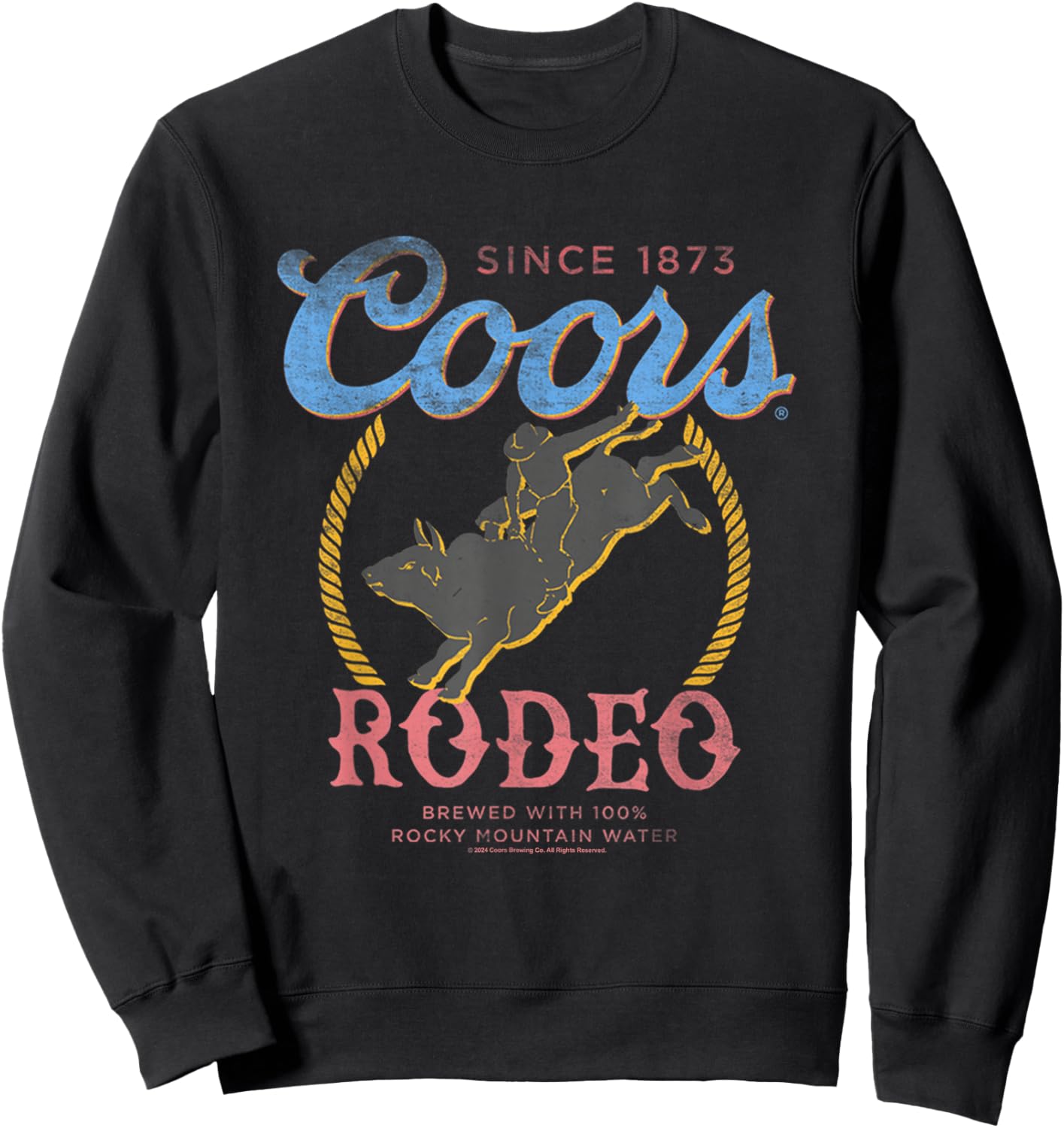Coors Rodeo Since 1873 100% Rocky Mountain Water Vintage Sweatshirt - Sweatshirt | Black