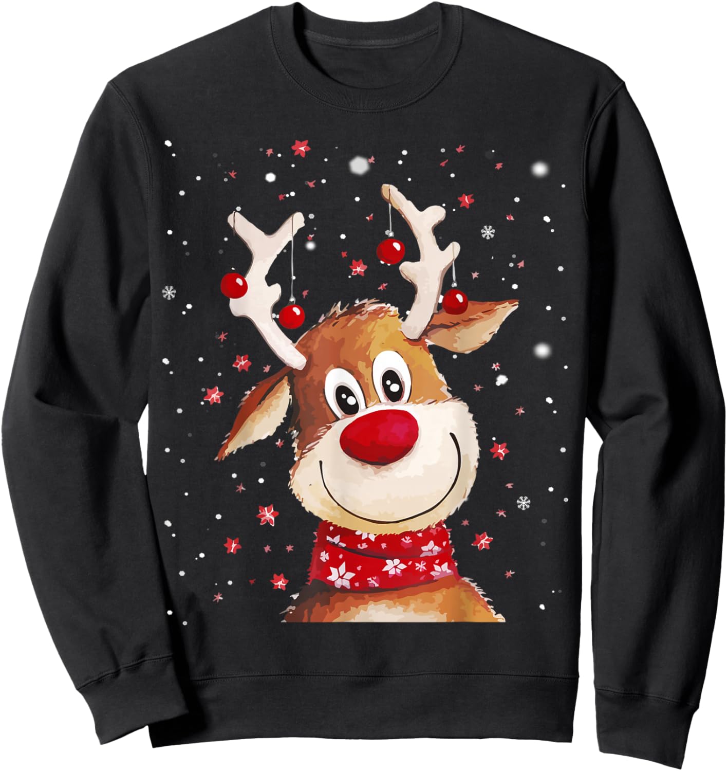 Rudolph Red Nose Santa Claus's Reindeer Sweatshirt - Sweatshirt | Black