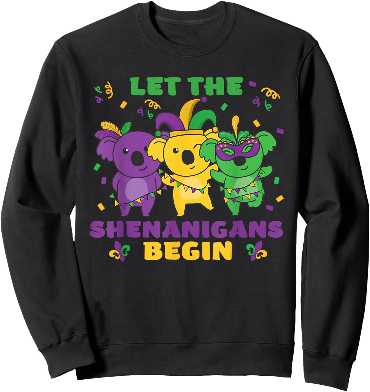 Mardi Gras Koala Carnival Costume Sweatshirt - Sweatshirt | Black