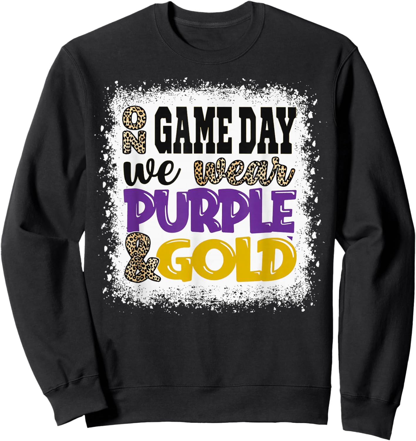 On Gameday Football We Wear Purple and Gold Game Day Sweatshirt - Sweatshirt | Black