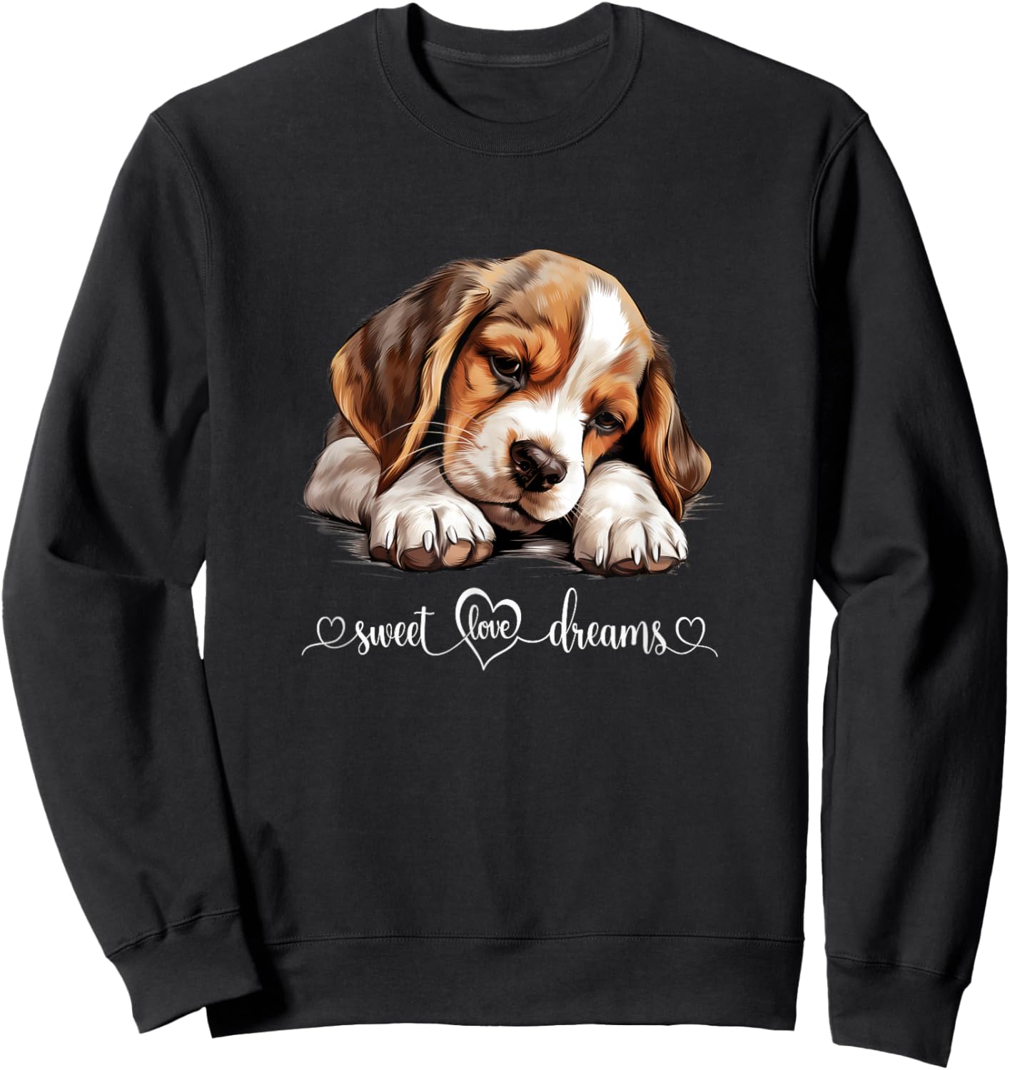 Cute Dog Graphic Dog Lover Beagle Puppy Dog Sweatshirt - Sweatshirt | Black