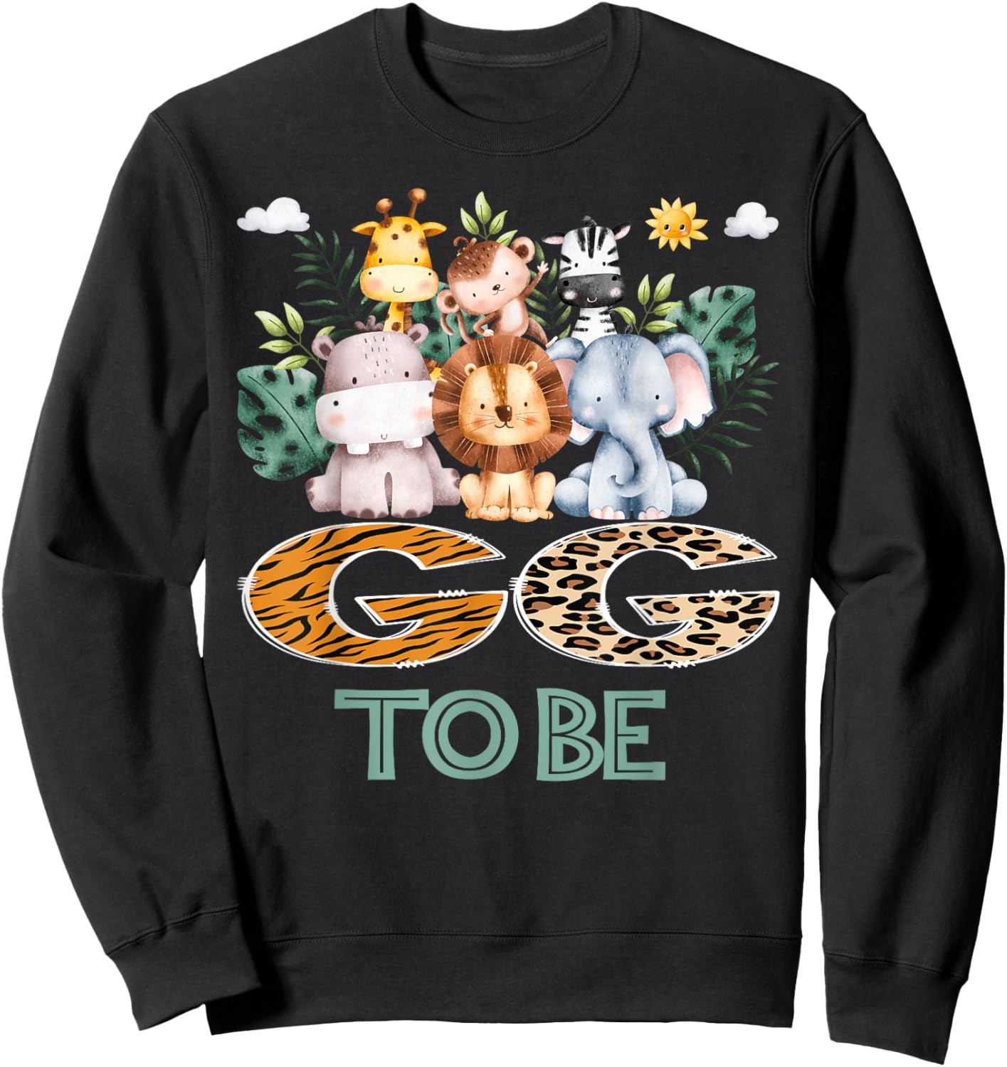 Soon To Be GG Jungle Animal Safari Gender Reveal Sweatshirt - Sweatshirt | Black