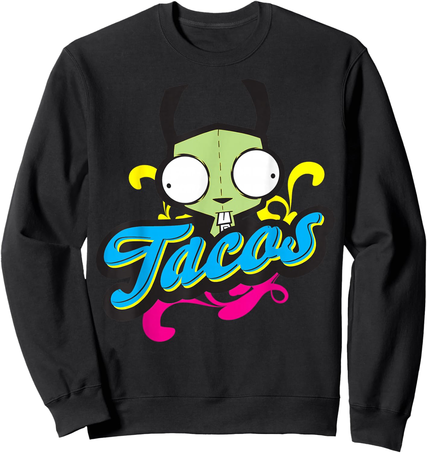 Invader Zim Gir Taco Bold Text Sweatshirt - Sweatshirt | Black