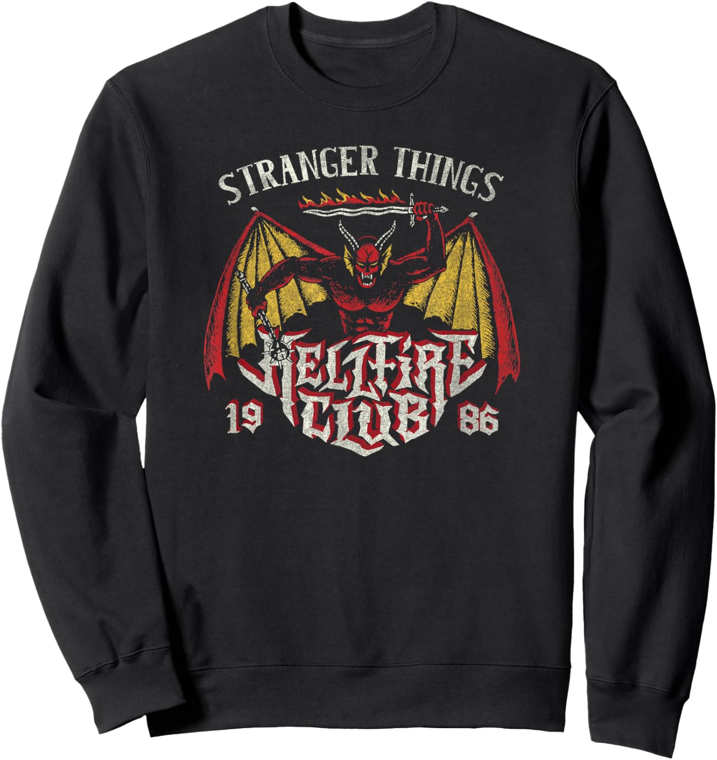 Stranger Things 4 Demon Hellfire Club 1986 Logo Sweatshirt - Sweatshirt | Black