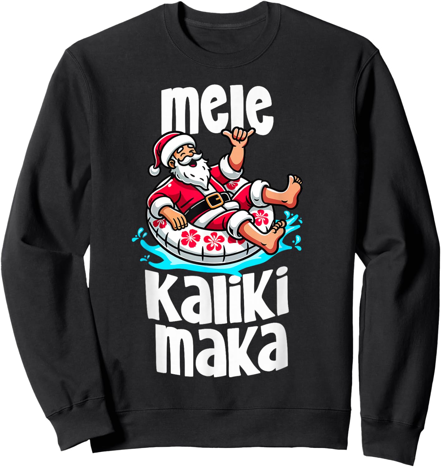 Funny Mele Kalikimaka Family Vacation Hawaiian Christmas Sweatshirt - Sweatshirt | Black