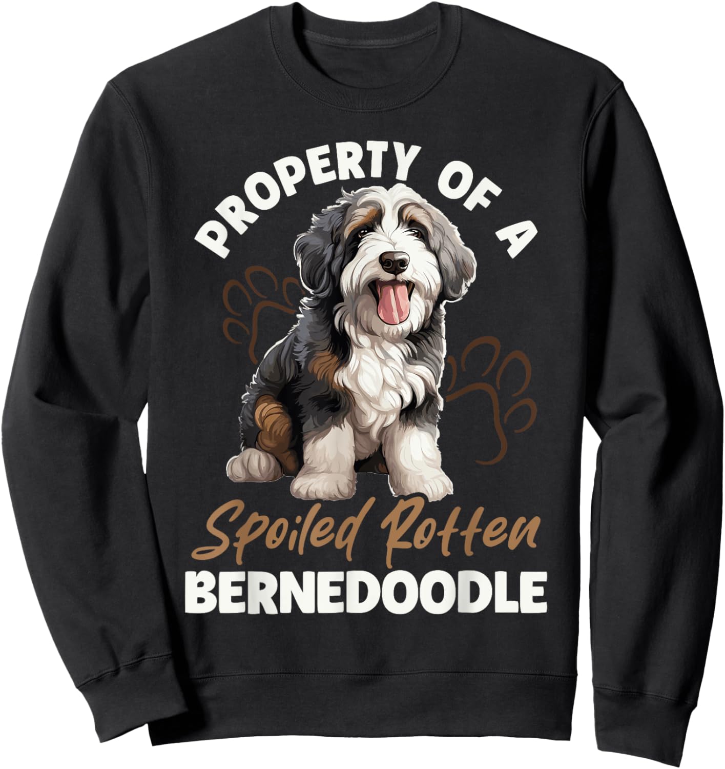 Bernedoodle Dog Breed Pet Property of a spoiled rotten Women Kids Sweatshirt - Sweatshirt | Black