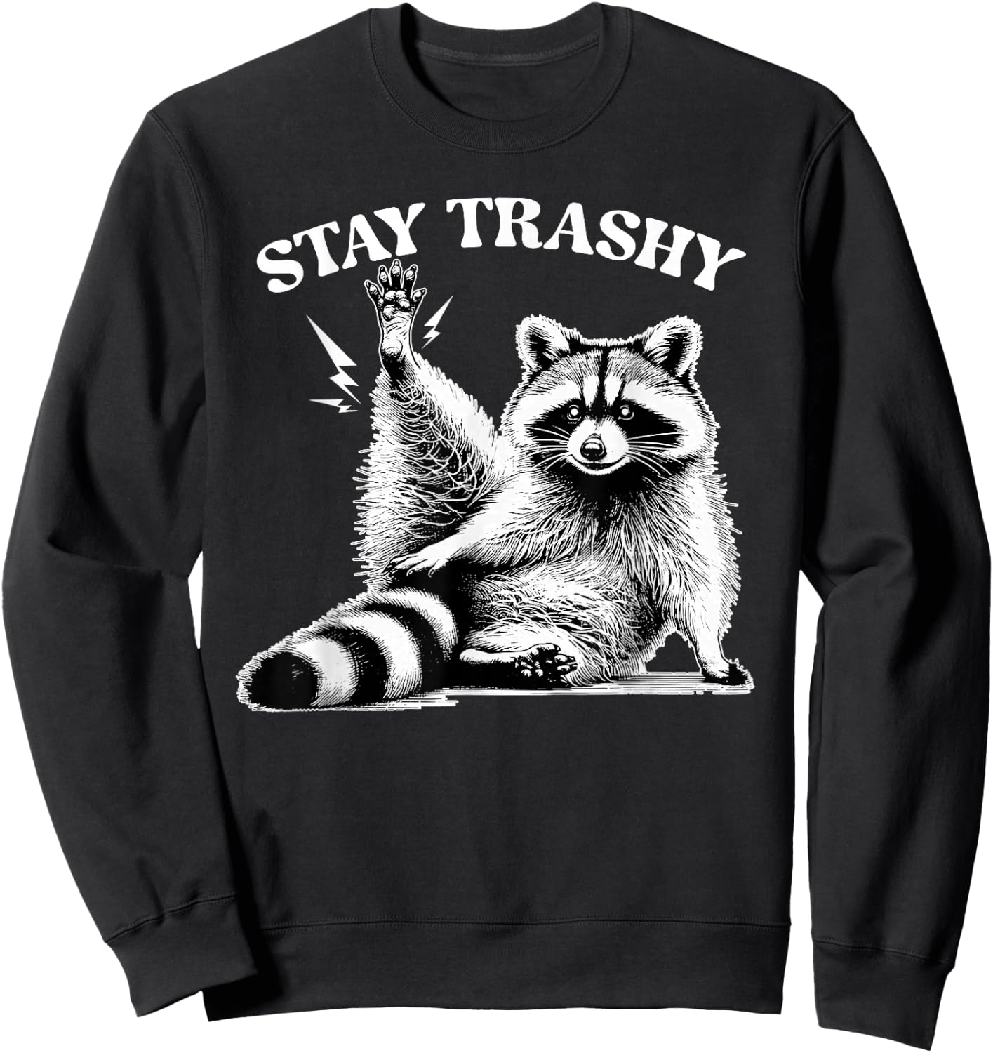 Stay Trashy Raccoon Meme Team Trash Panda Men Women Sweatshirt - Sweatshirt | Black