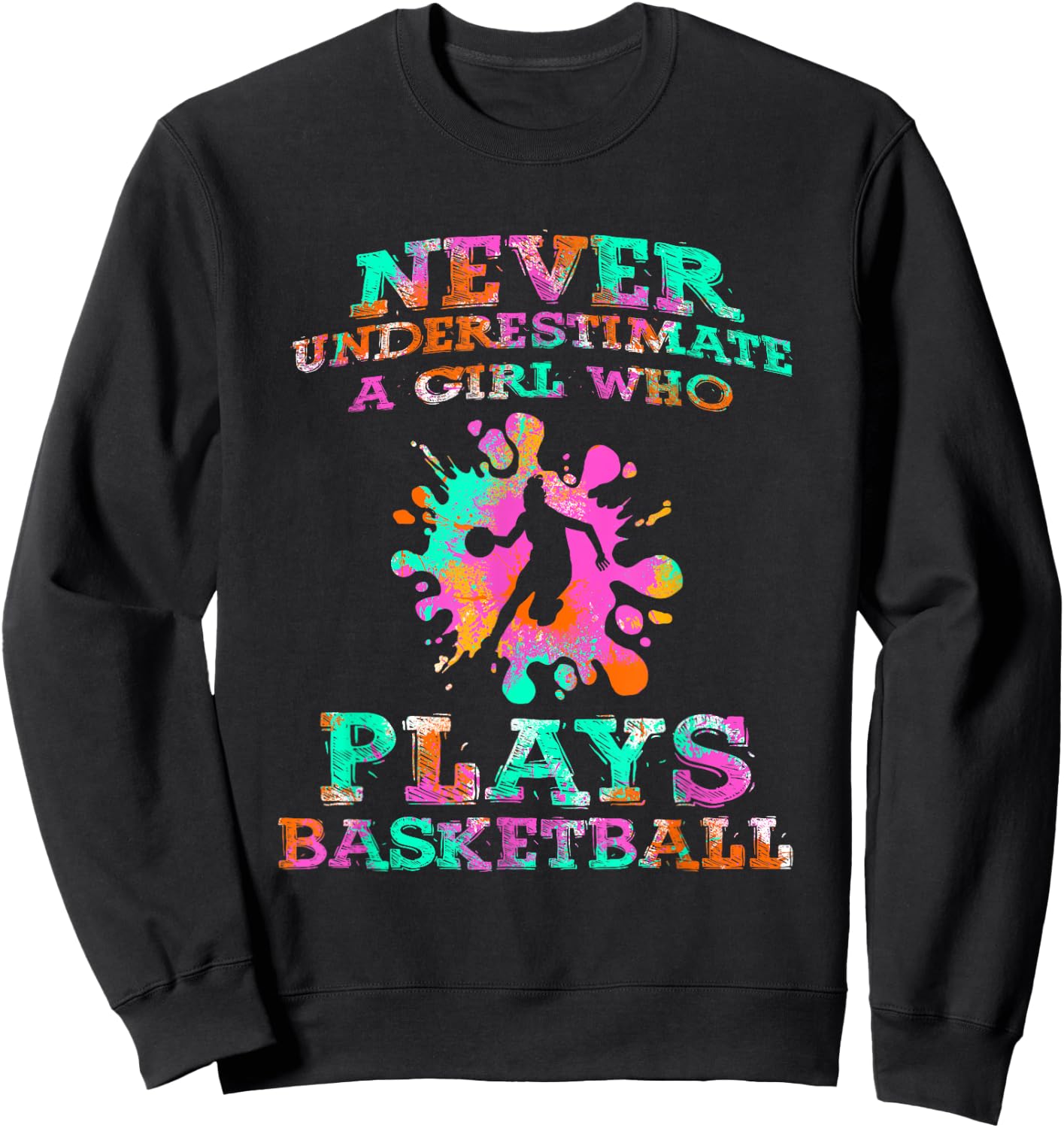 Basketball Player - Hoops Streetball Baller Basketball Girls Sweatshirt - Sweatshirt | Black