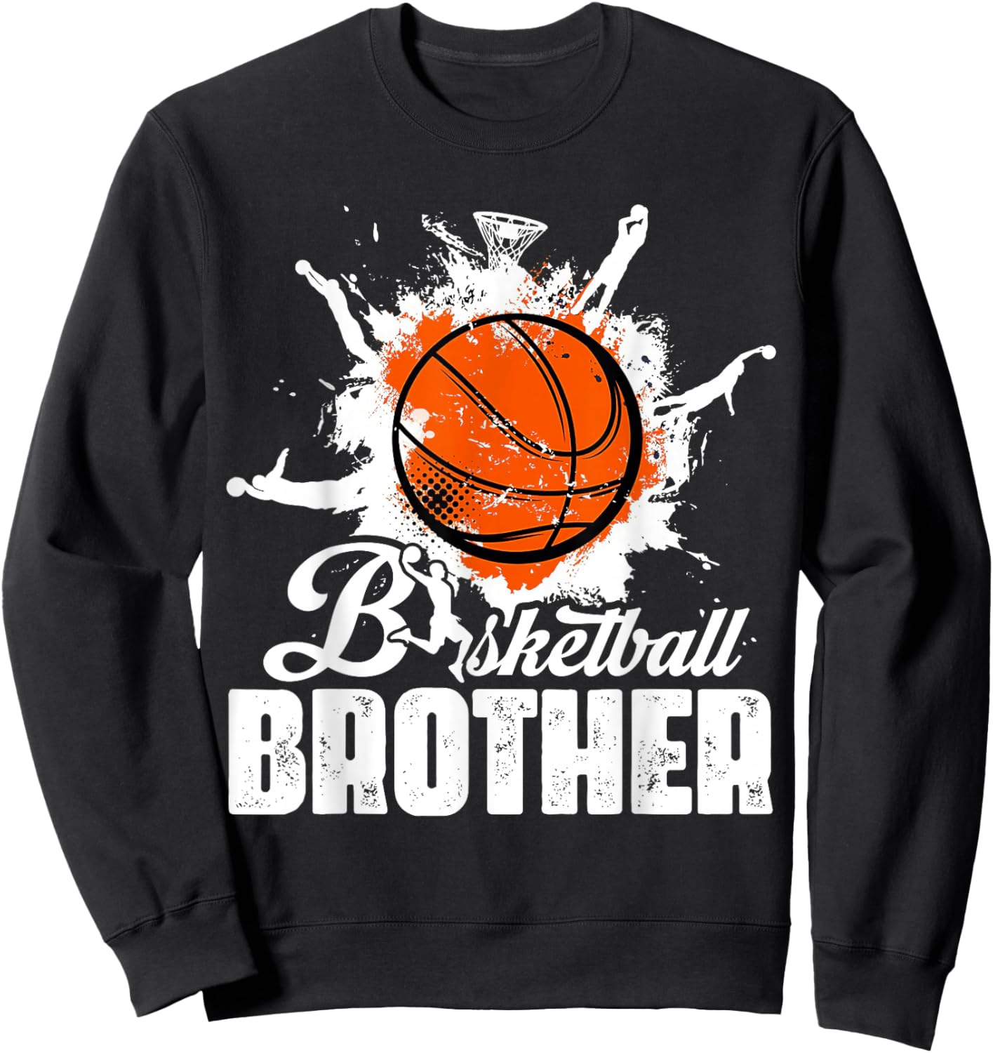 Vintage Basketball Matching Family Basketball Brother - Men's Black Short Sleeve Regular Fit Small Sweatshirt - Sweatshirt | Black