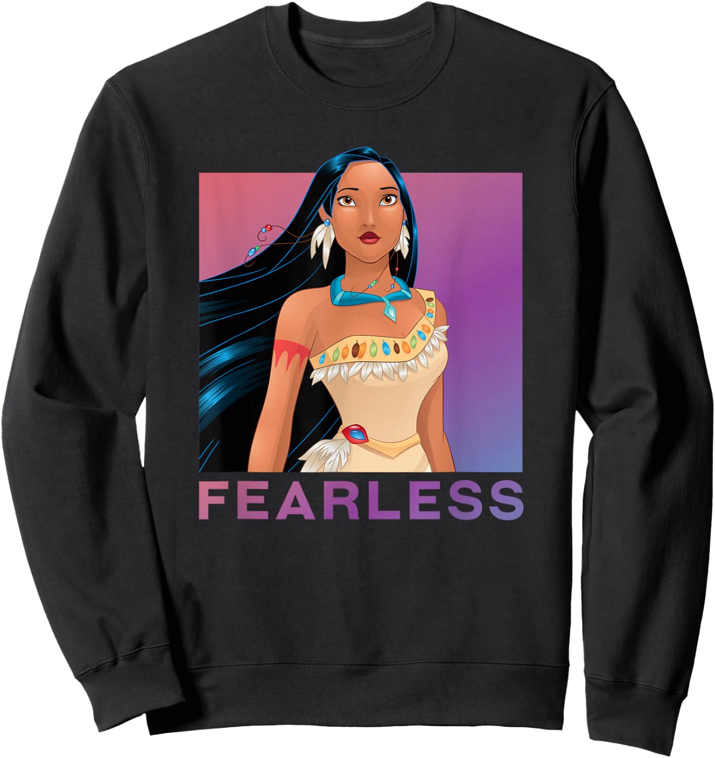 Disney Princess Pocahontas Fearless Purple Ombre Small Sweatshirt - Sweatshirt | Black