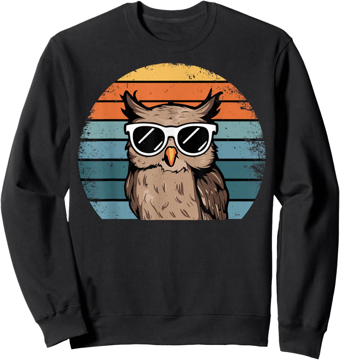 Vintage Eule Retro Sweatshirt - Sweatshirt | Black
