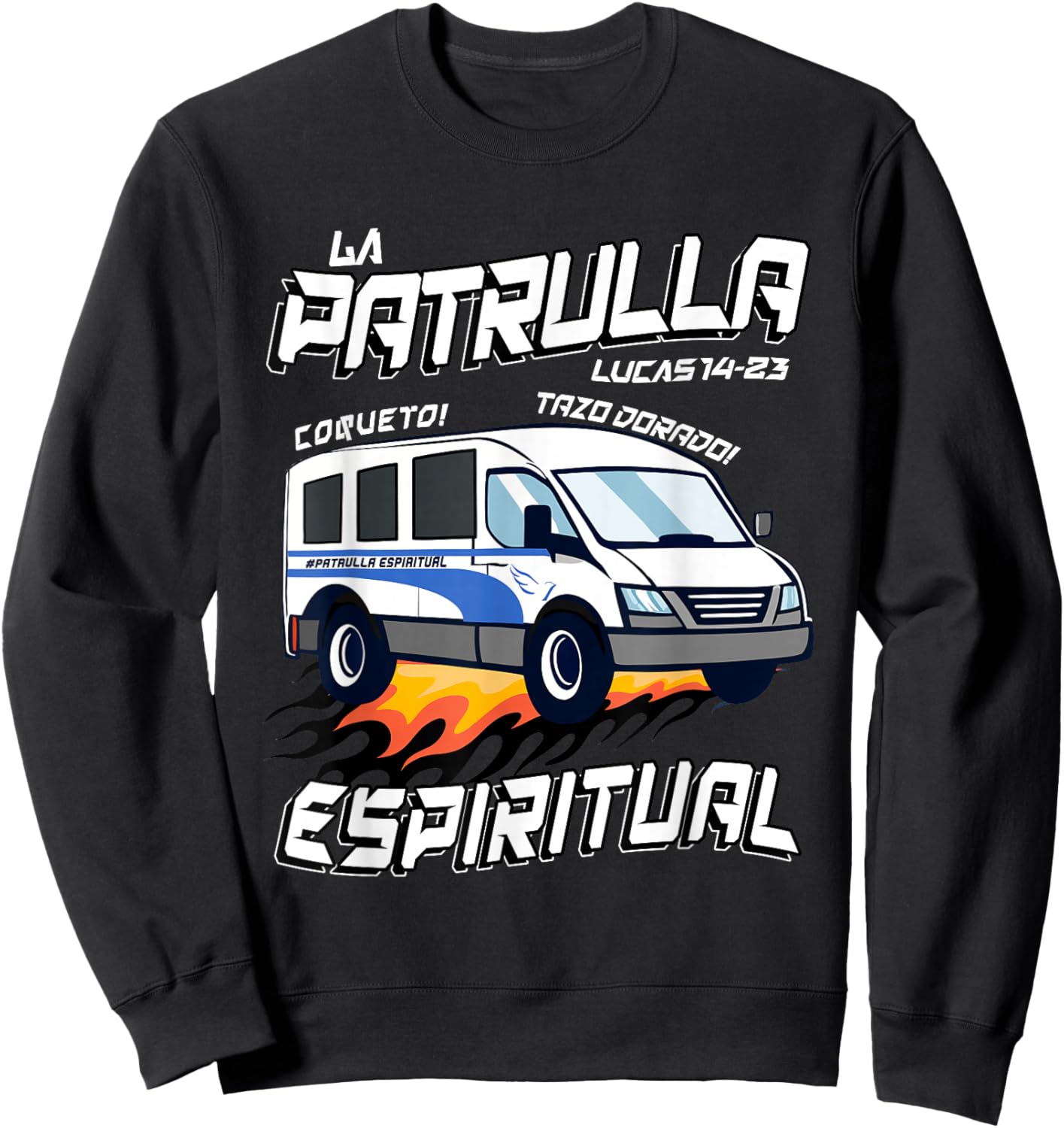 La patrulla espiritual Funny Tazo Dorado Mexican Spanish Sweatshirt - Sweatshirt | Black