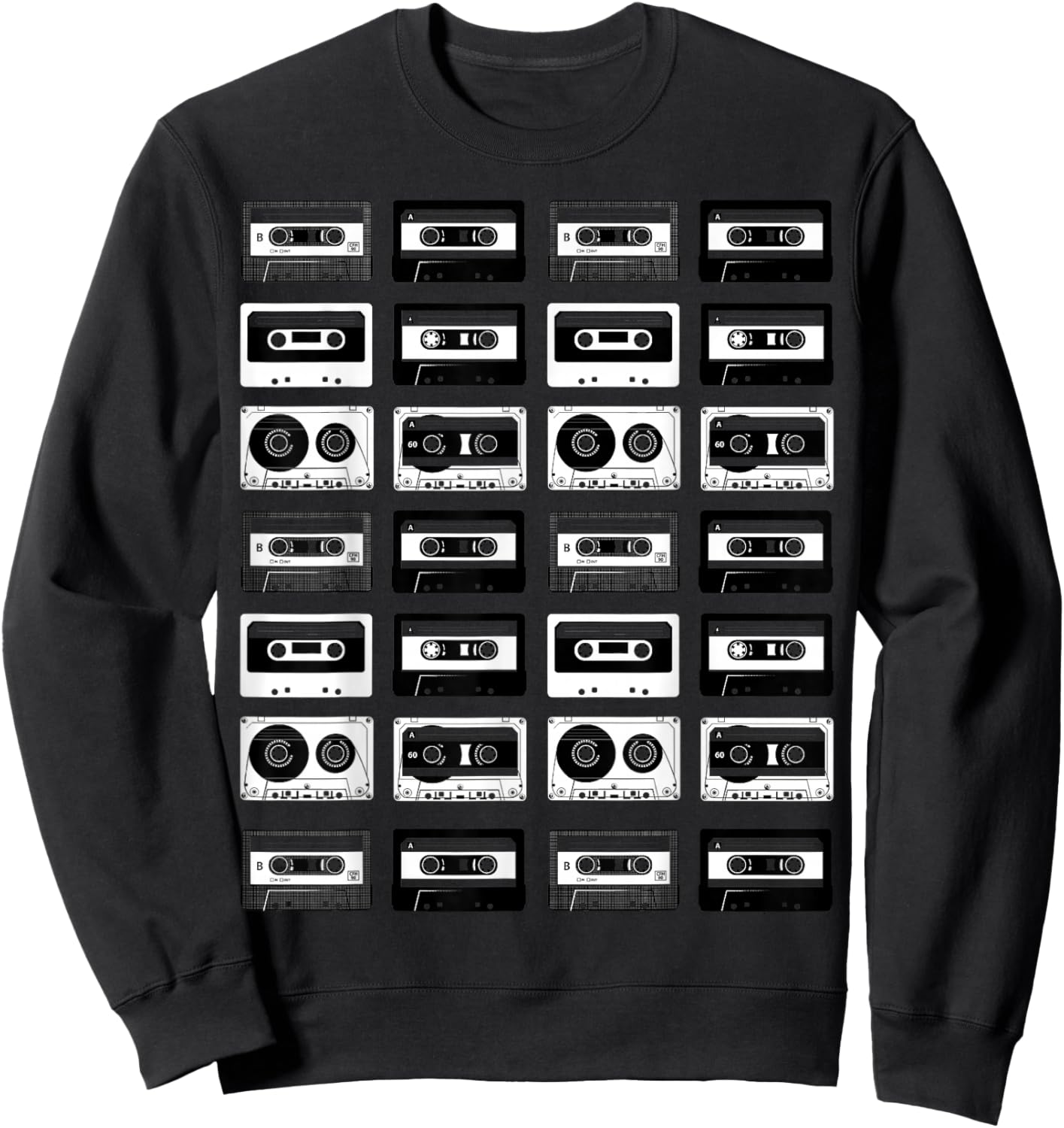 Cassette Tapes Audio Mixtapes 1980s Music Radio DJ Sweatshirt - Sweatshirt | Black