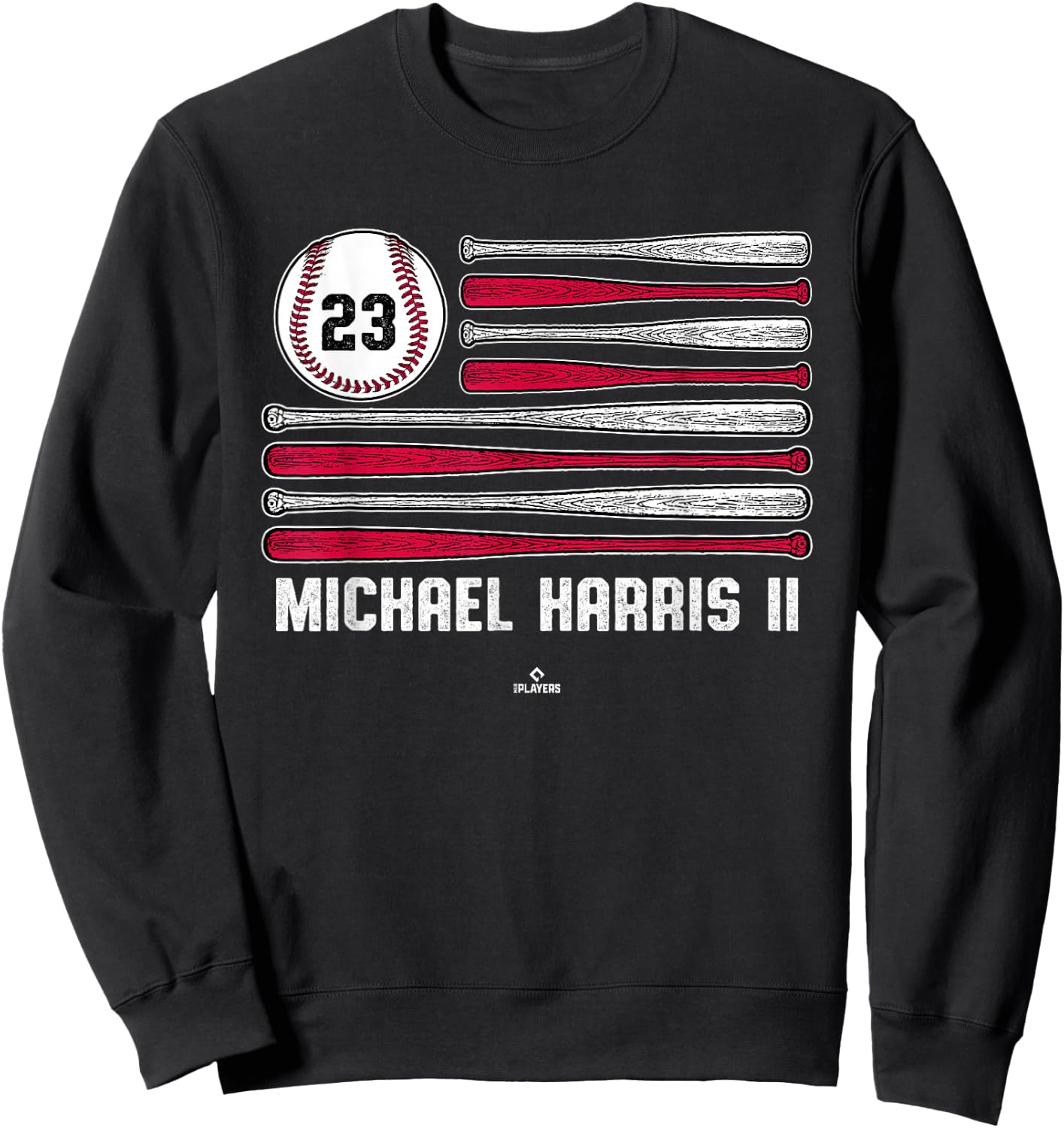 Baseball American Flag Michael Harris II Atlanta Baseball Sweatshirt - Sweatshirt | Black