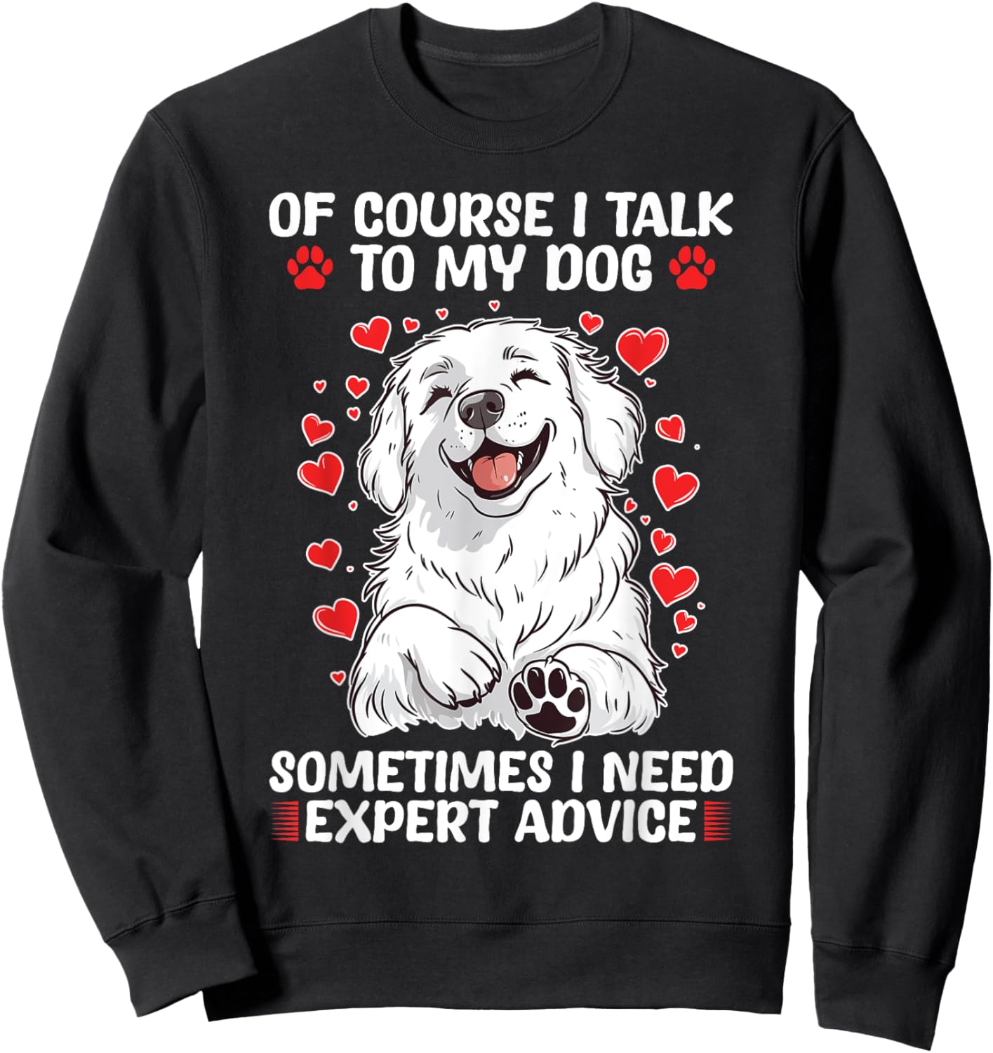 Great Pyrenees Dog Owner Men Women Girls Kids Sweatshirt - Sweatshirt | Black