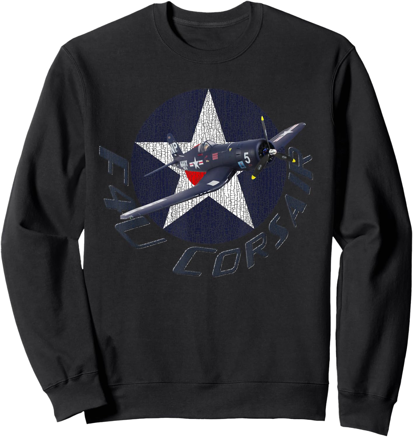 Military F&L Design Co. F4U Corsair WWII Warbirds Plane Spotting - Adults - Black - Short Sleeve - Classic Fit - Cotton/Polyester Blend - Small Sweatshirt - Sweatshirt | Black