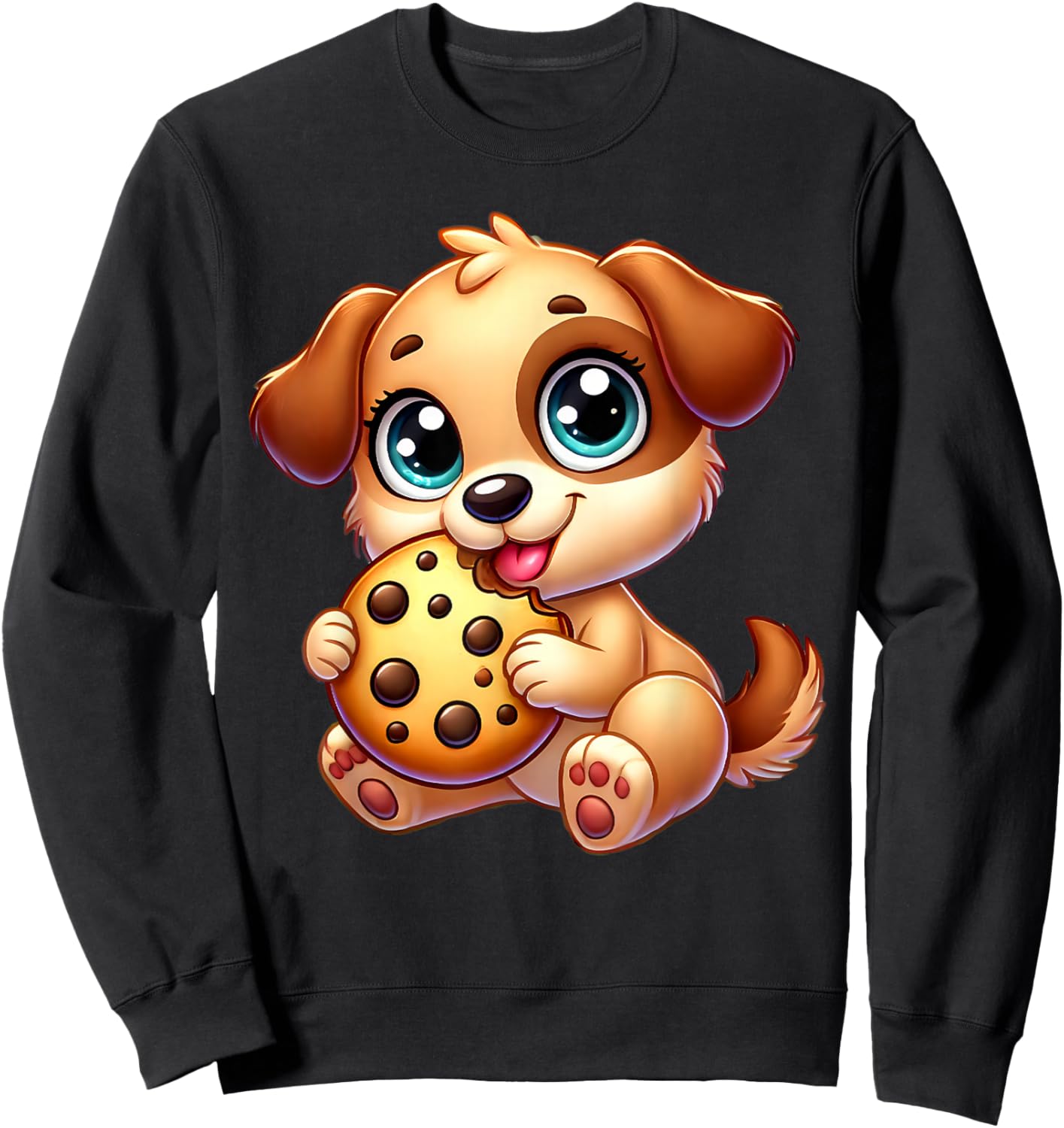 Dog Cookie Lover Love Snacks Puppy Animal Men Women Girls Kids Sweatshirt - Sweatshirt | Black