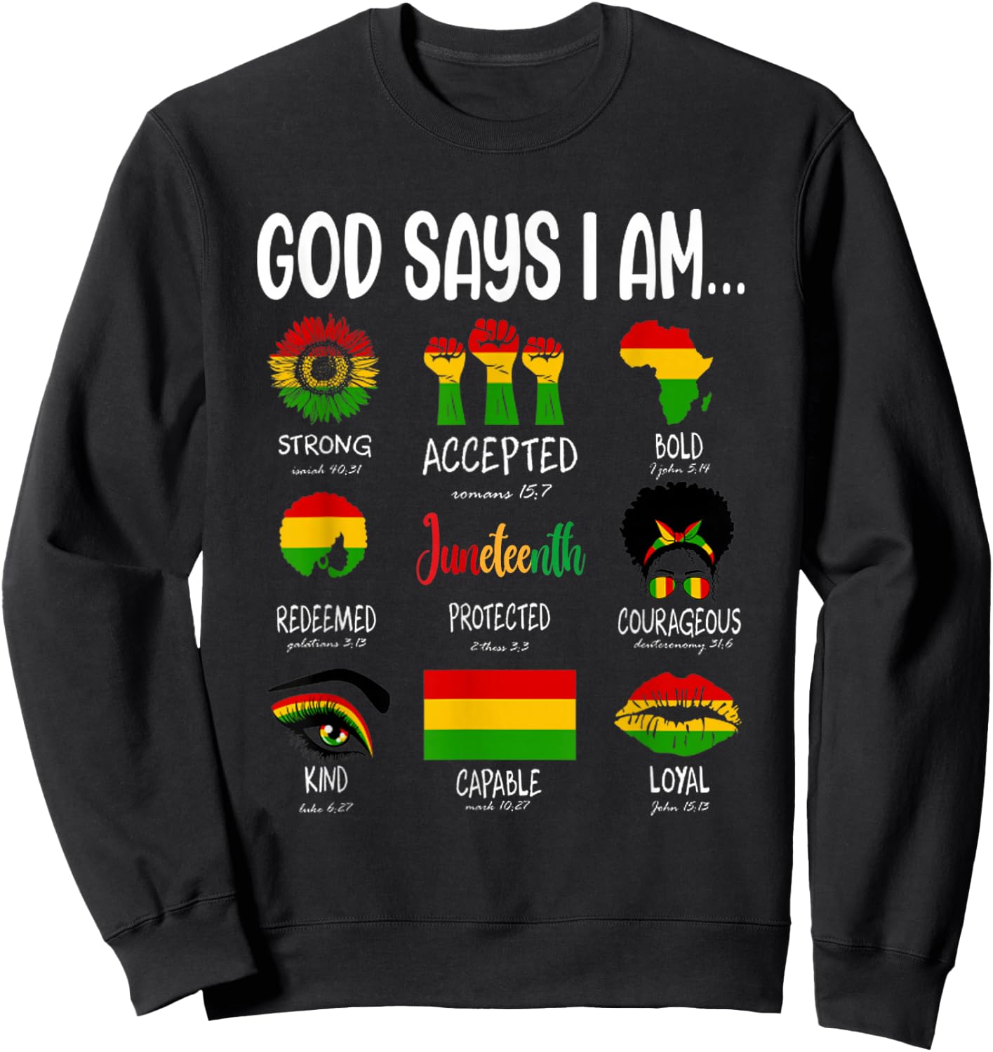 Juneteenth God Says I Am Celebrating Black Freedom 1865 Sweatshirt - Sweatshirt | Black