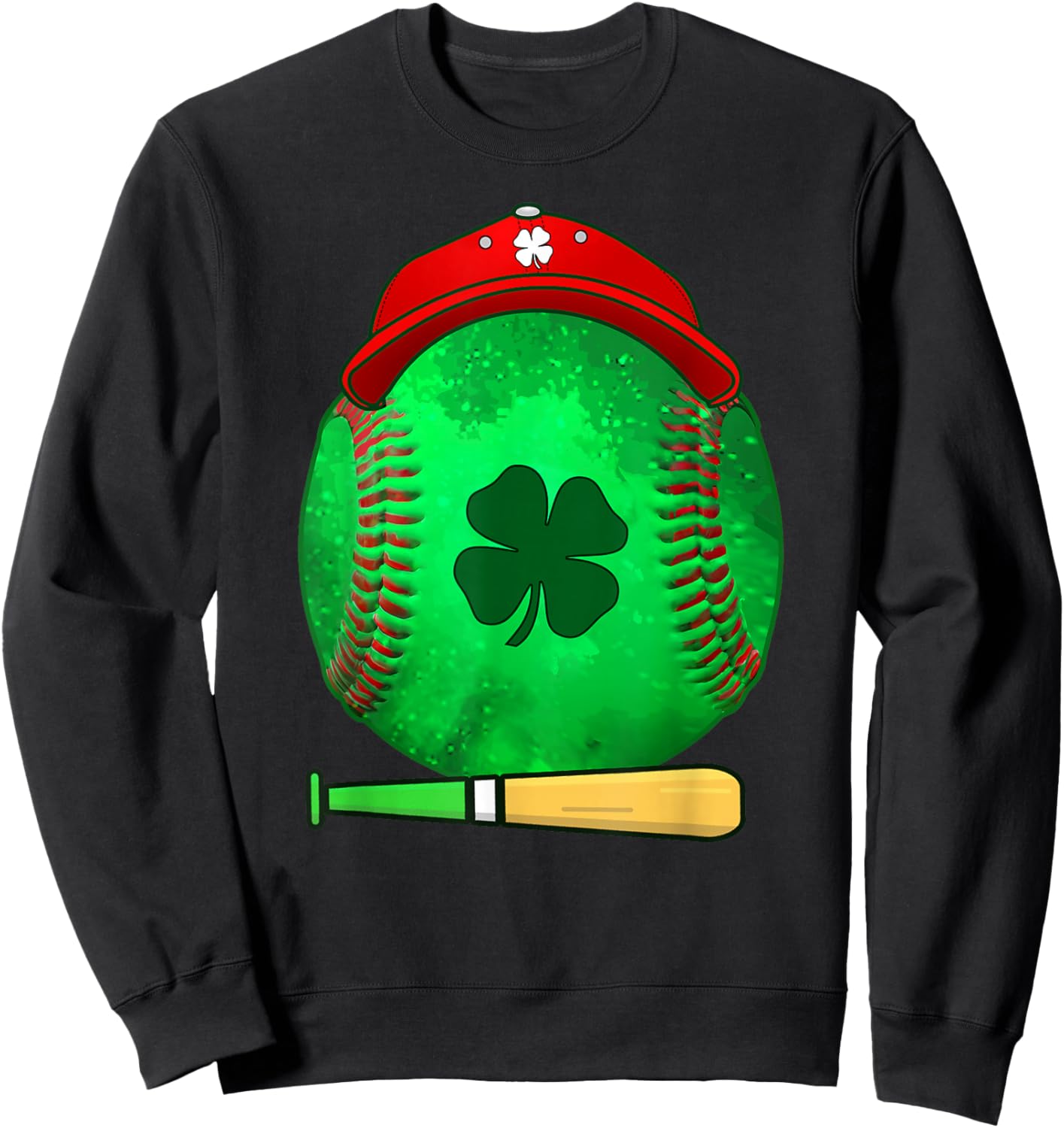 St Patricks day Shamrock Baseball Irish for boys kids men Sweatshirt - Sweatshirt | Black