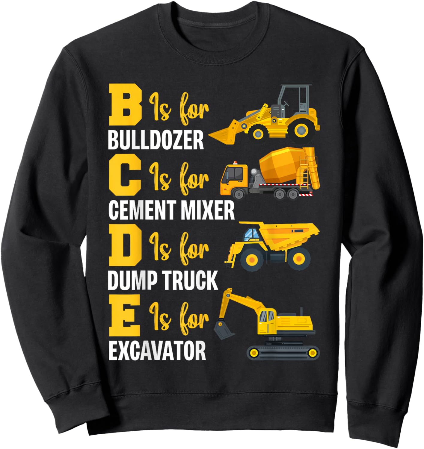Construction Lover Gift Co. Heavy Equipment Construction Operator - Adults & Kids - Black - Short Sleeve - Modern Style - Letter Print - Construction, Excavation, Dump Truck Themed Sweatshirt - Sweatshirt | Black