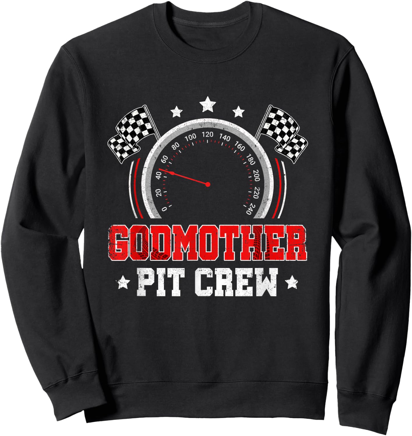 Godmother Pit Crew Race Car Birthday Party Racing Family Sweatshirt - Sweatshirt | Black