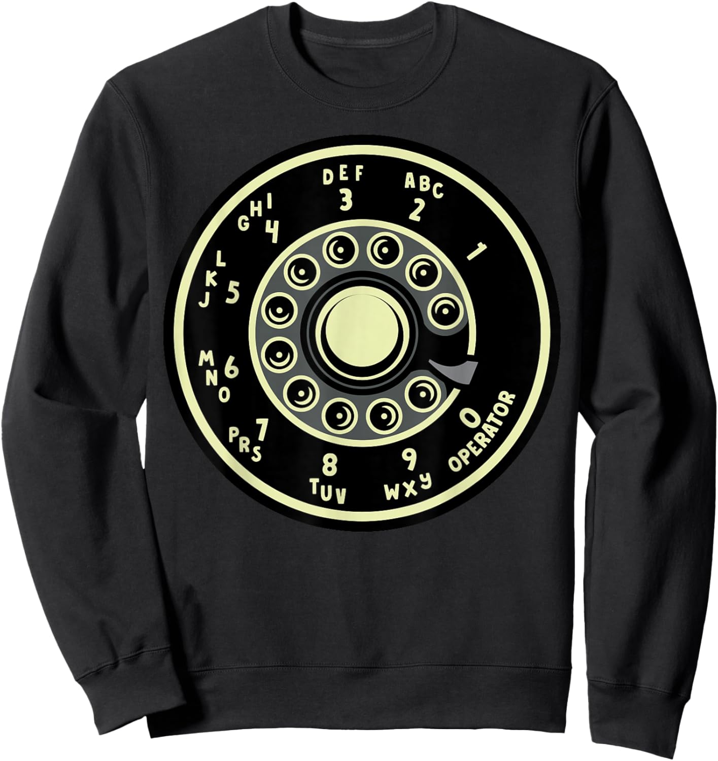 Retro Rotary Phone Dial Telephone Landline Vintage Halloween Sweatshirt - Sweatshirt | Black
