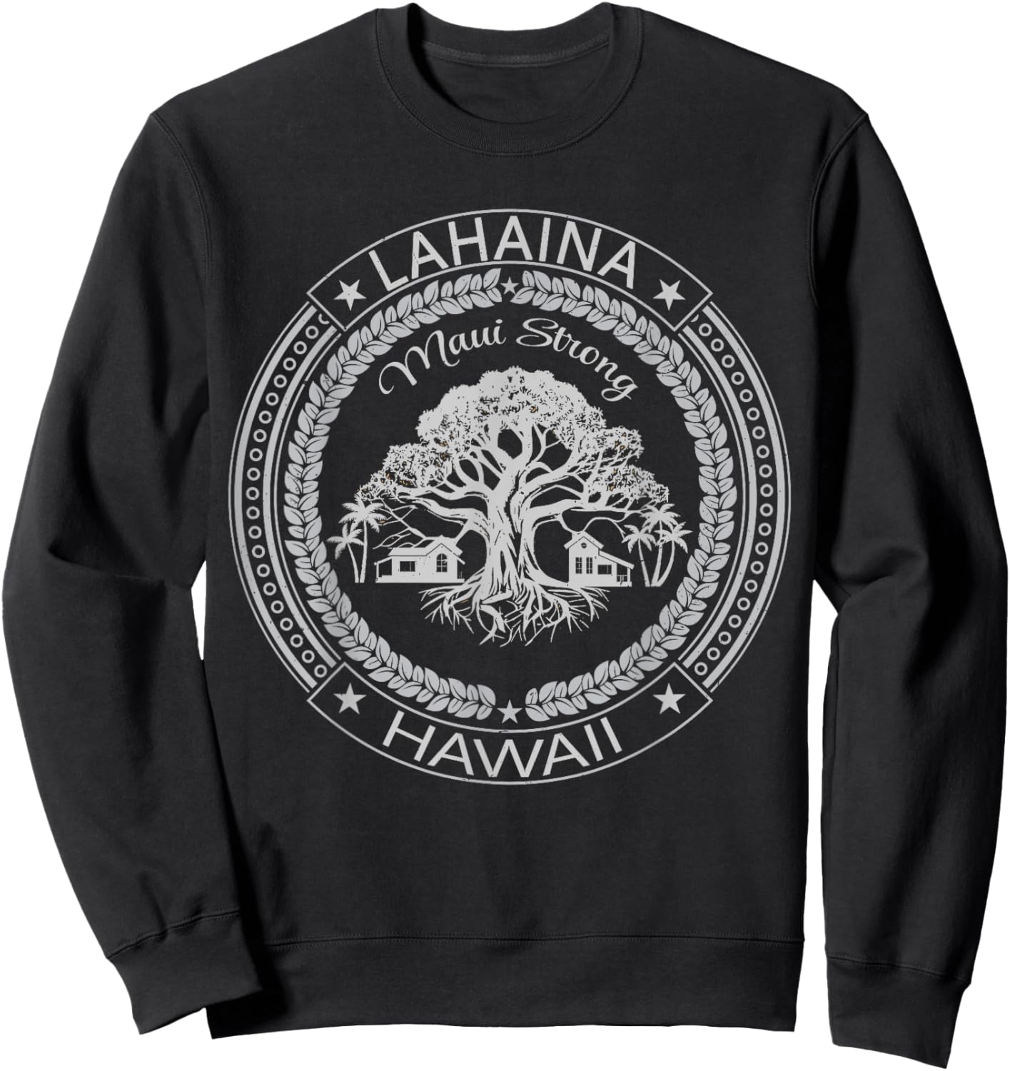 Lahaina Strong Collection - Embrace the Bayan Tree Spirit Sweatshirt - Sweatshirt | Black