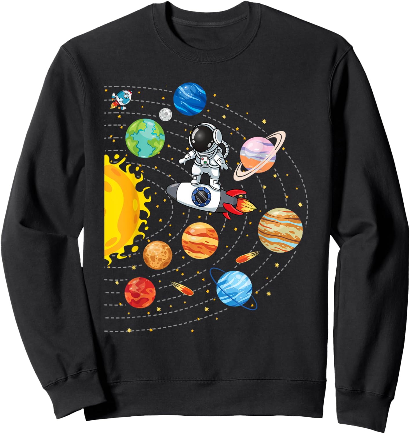 Solar System Planets Science Space Astronaut Universe Galaxy Sweatshirt - Sweatshirt | Black