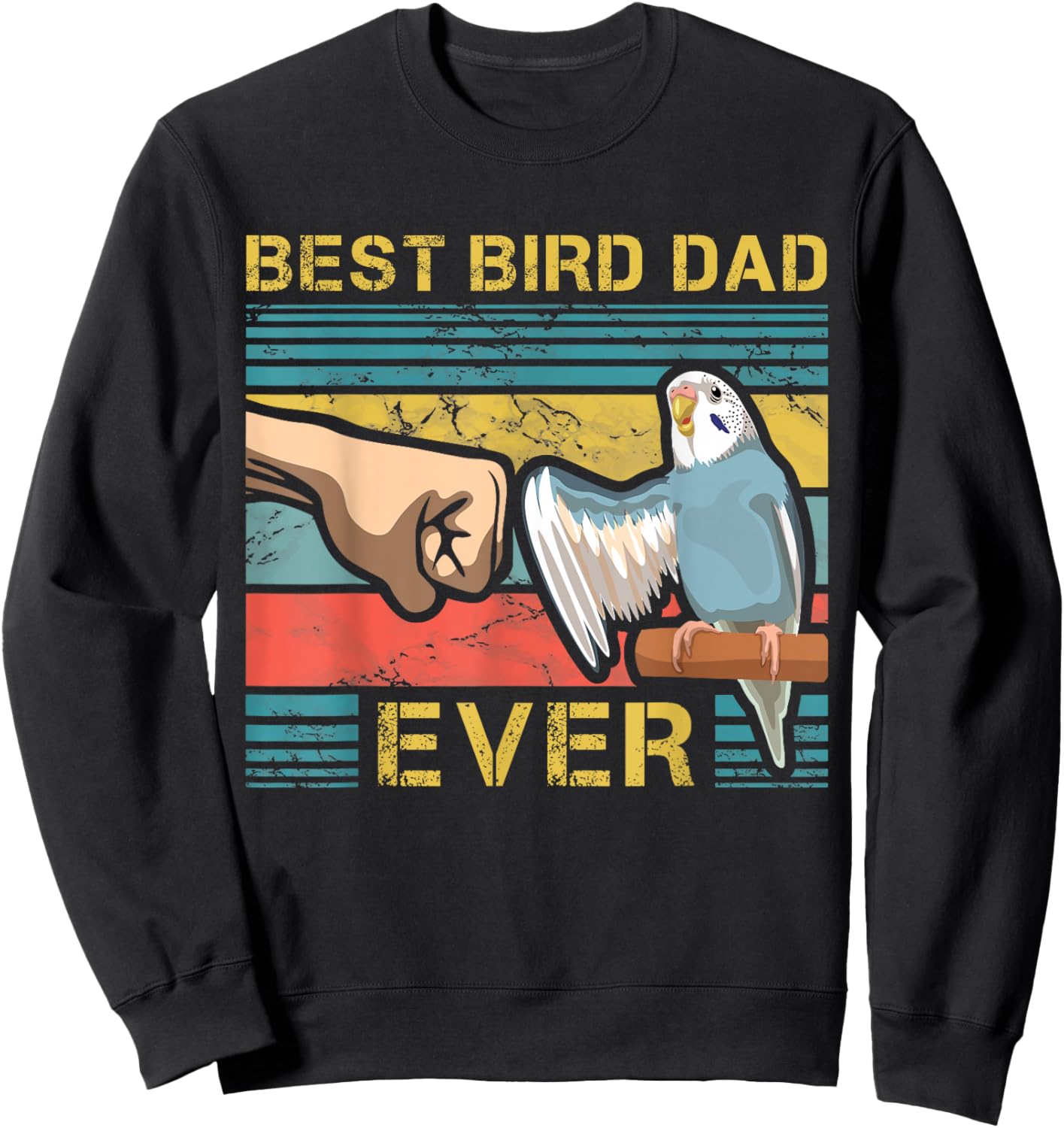 Budgie Dad Funny Bird Lover Father Budgerigar Enthusiast Sweatshirt - Sweatshirt | Black