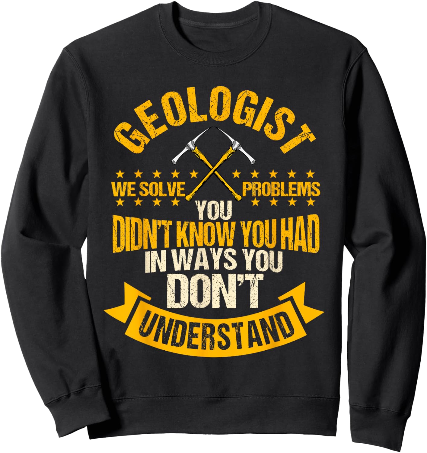 Geologist Earth Scientist Mineral Rock Collector Sweatshirt - Sweatshirt | Black