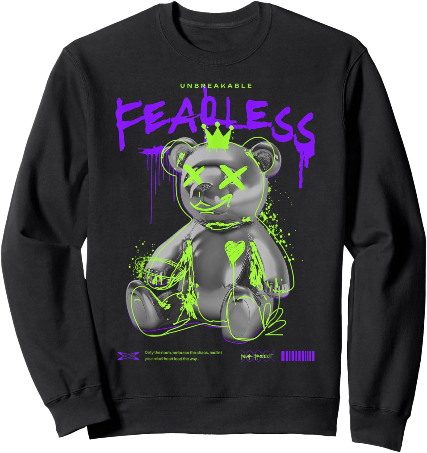 Bear with crossed out eyes Crossed eyes bear Sweatshirt - Sweatshirt | Black