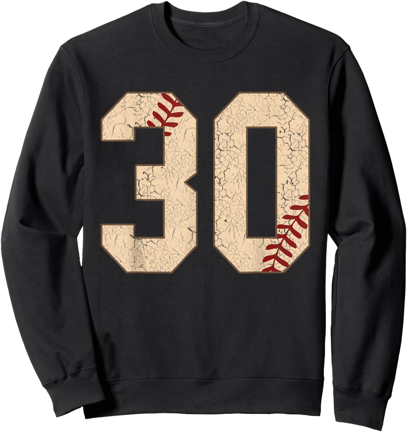 30th Birthday Gift Baseball and Softball 30 Years Old Sweatshirt - Sweatshirt | Black
