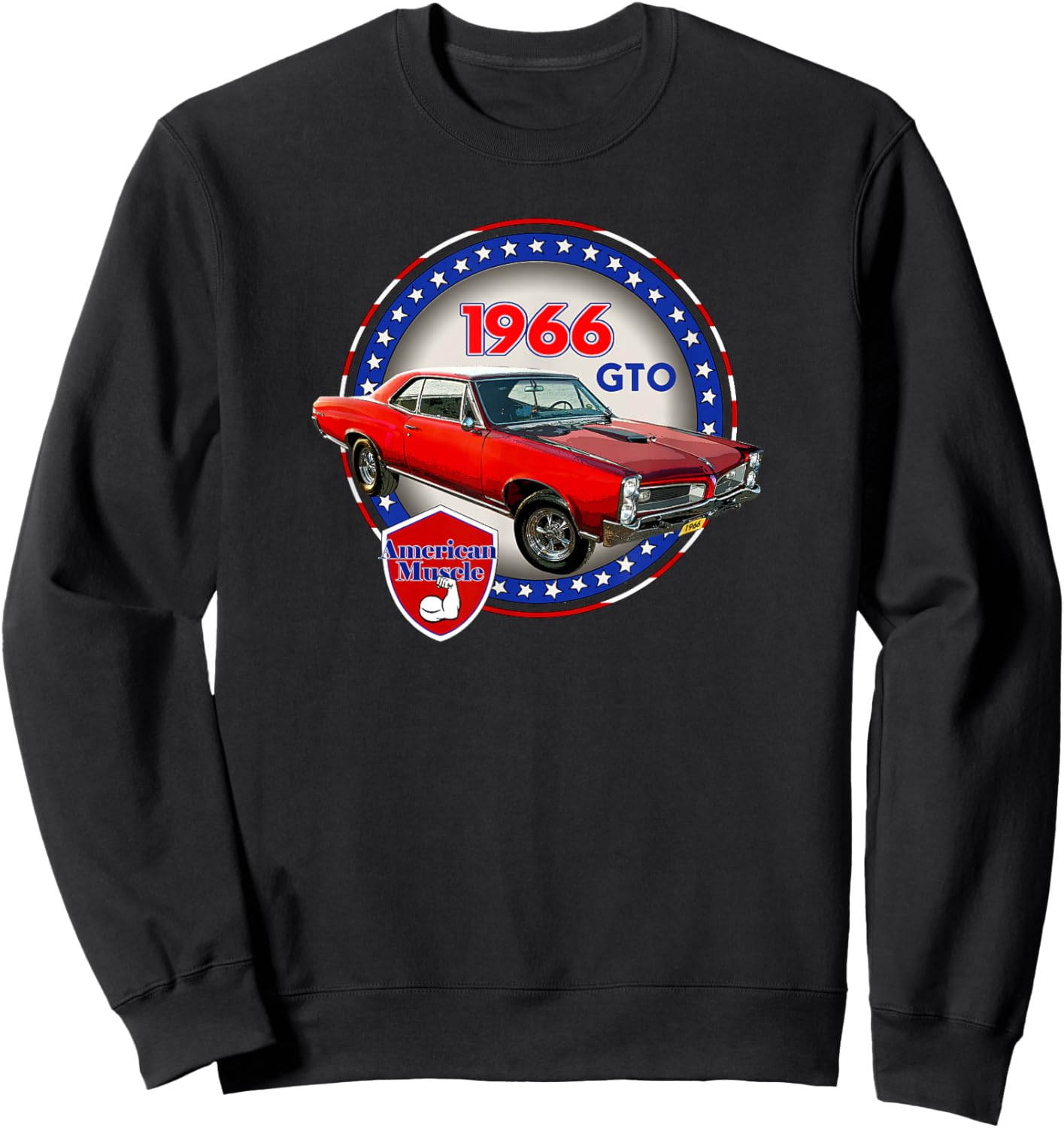 Vintage 1966 Gto, Classic American Muscle Car, V8 Sweatshirt - Sweatshirt | Black