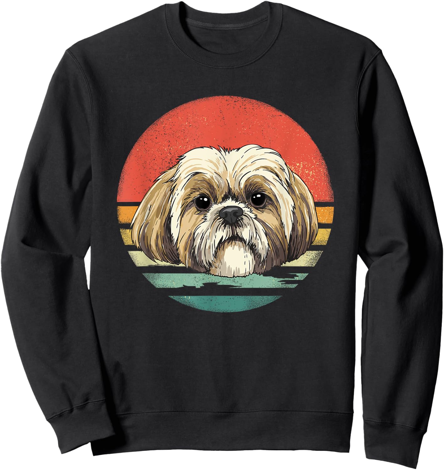 Shih Tzu Shirt Shih Tzu Dog Face Pet Lover Shih Tzu Mom Dad Sweatshirt - Sweatshirt | Black