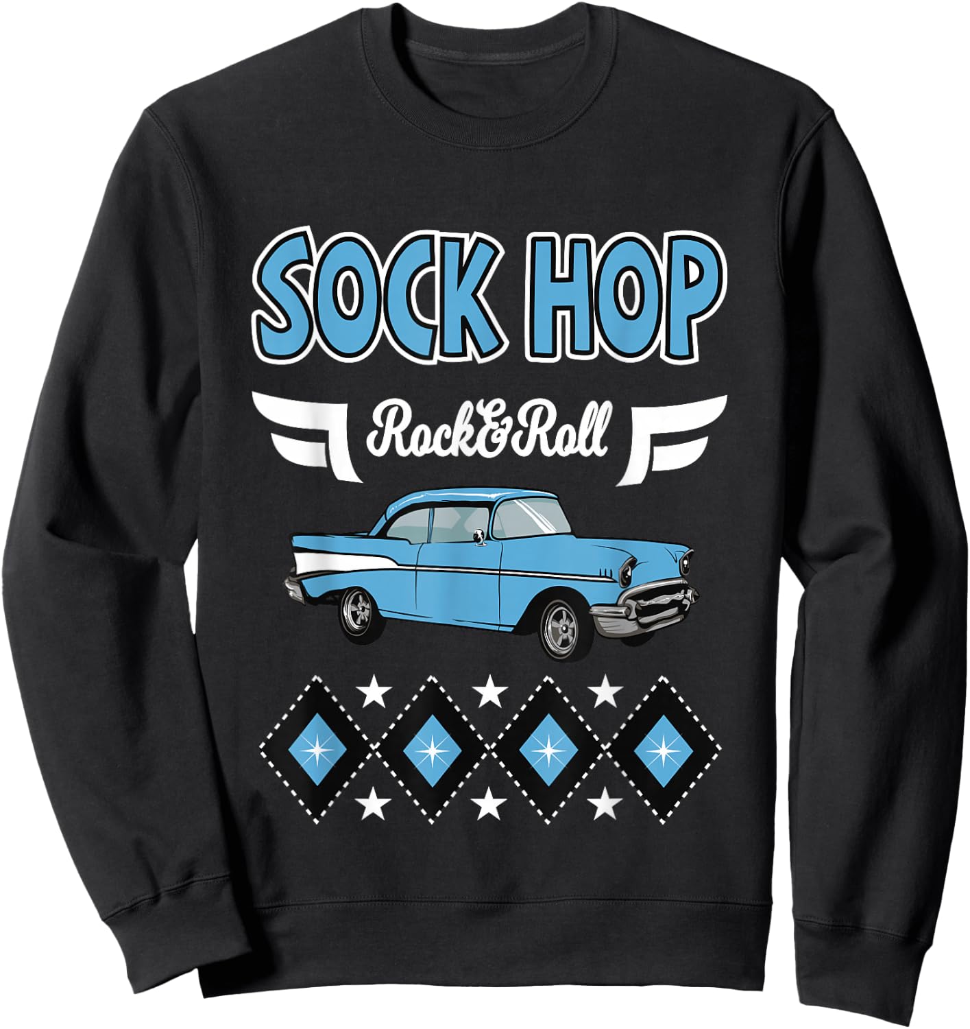 1950s Sock Hop Clothes Vintage 50s Party Rockabilly Doo Wop Sweatshirt - Sweatshirt | Black