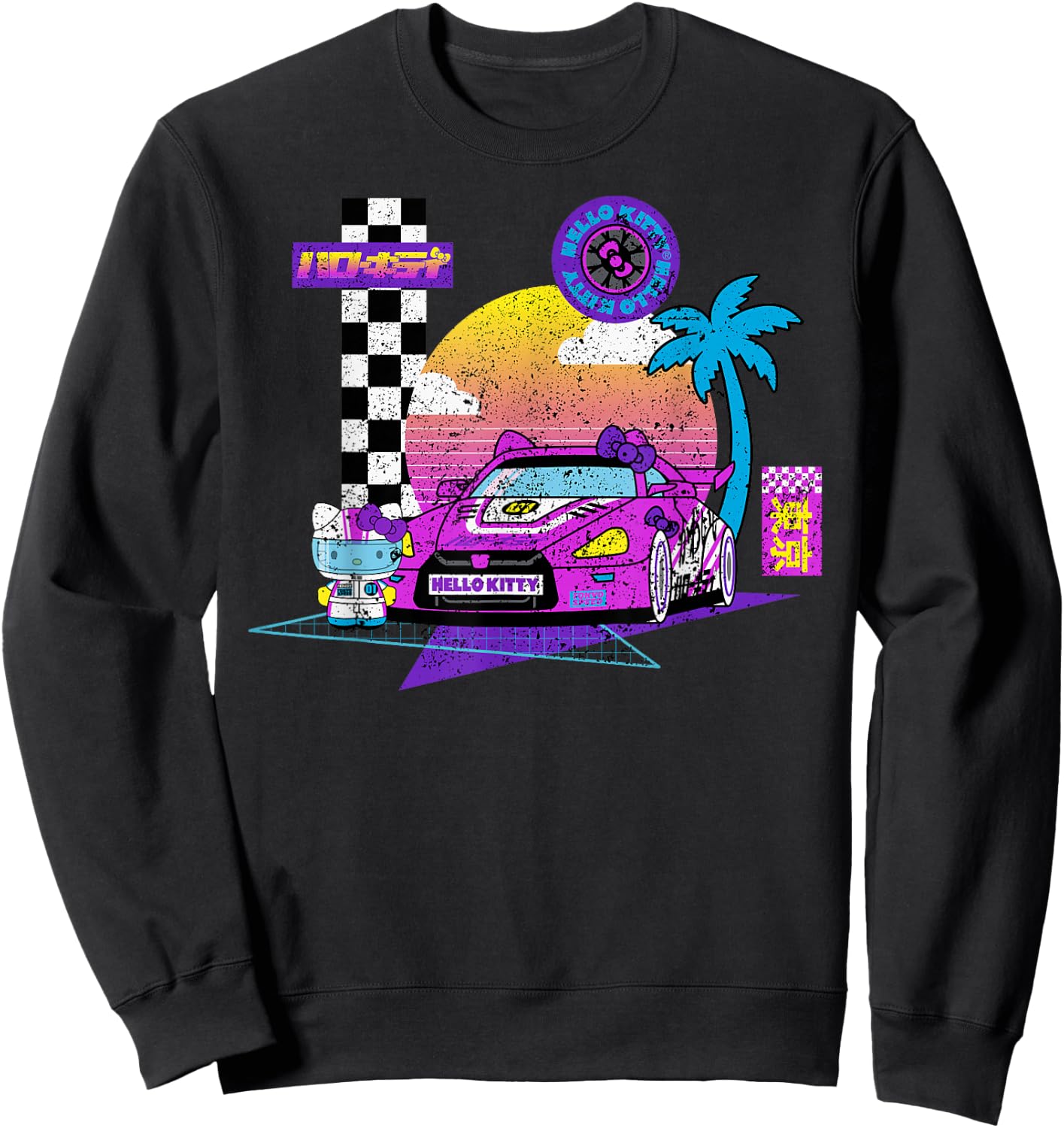 SANRIO Hello Kitty Kawaii Tokyo Racer Sweatshirt - Sweatshirt | Black