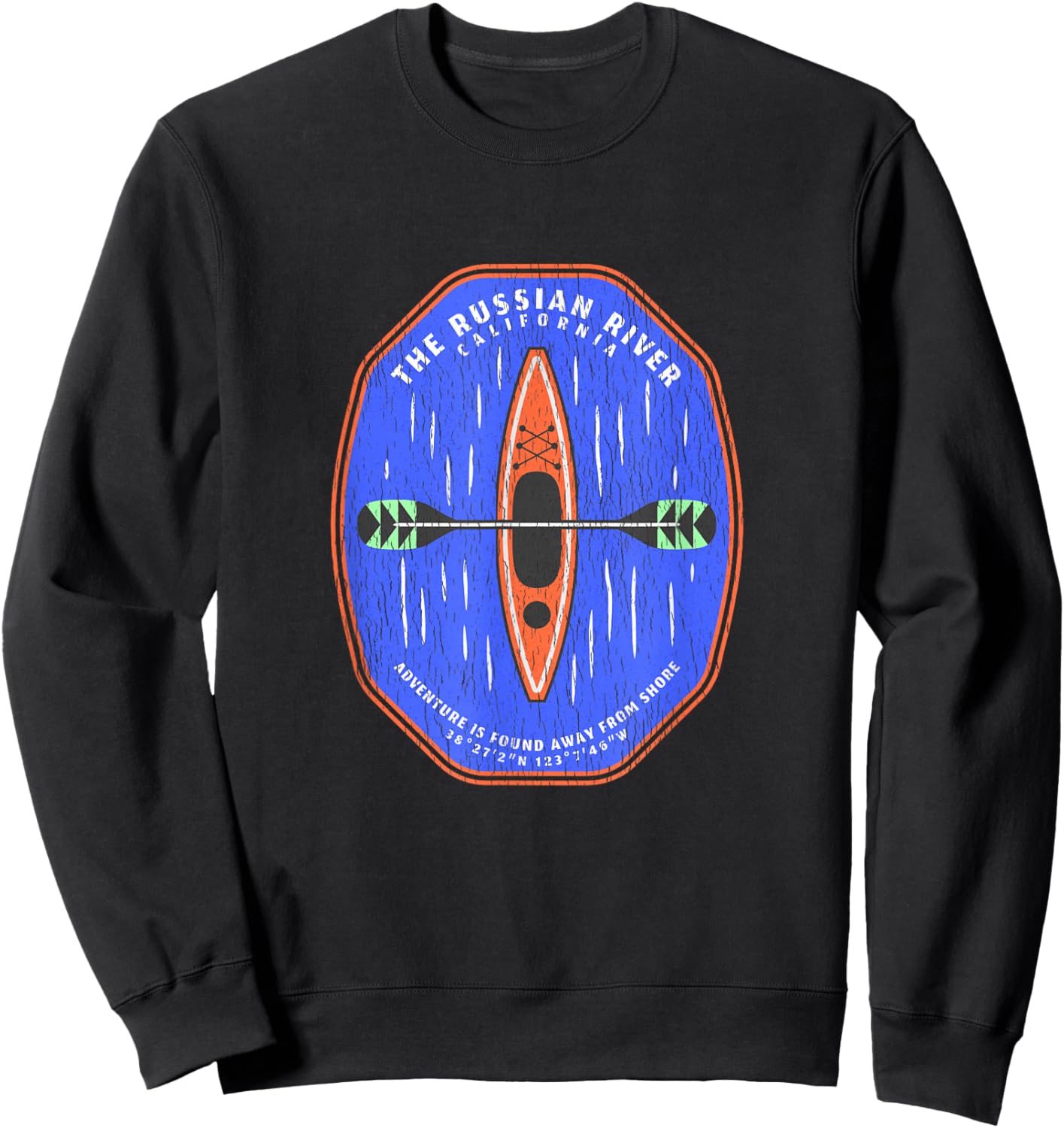 Russian River California Kayaking Souvenir Russian River Sweatshirt - Sweatshirt | Black